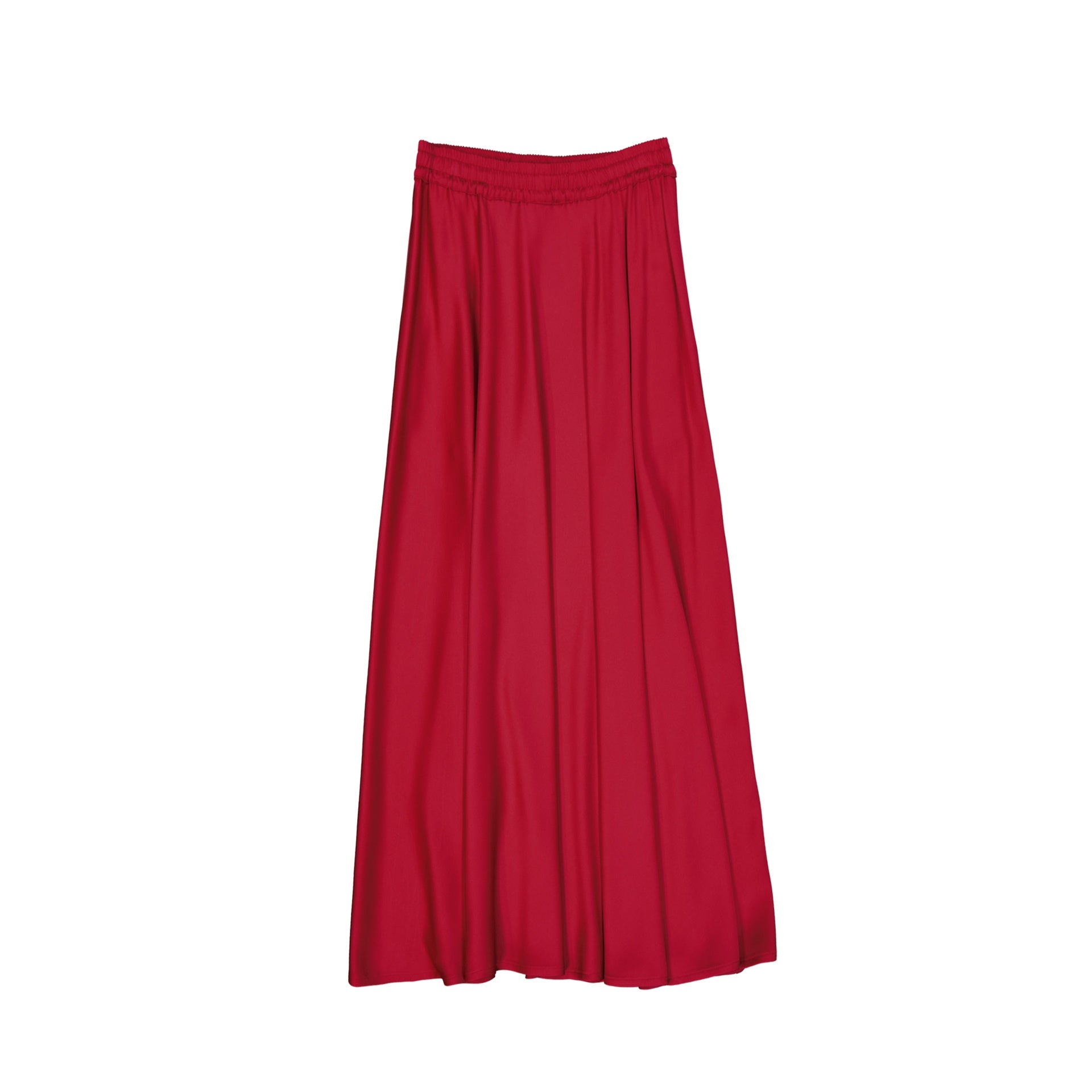 Elastic Waist Midi Skirt