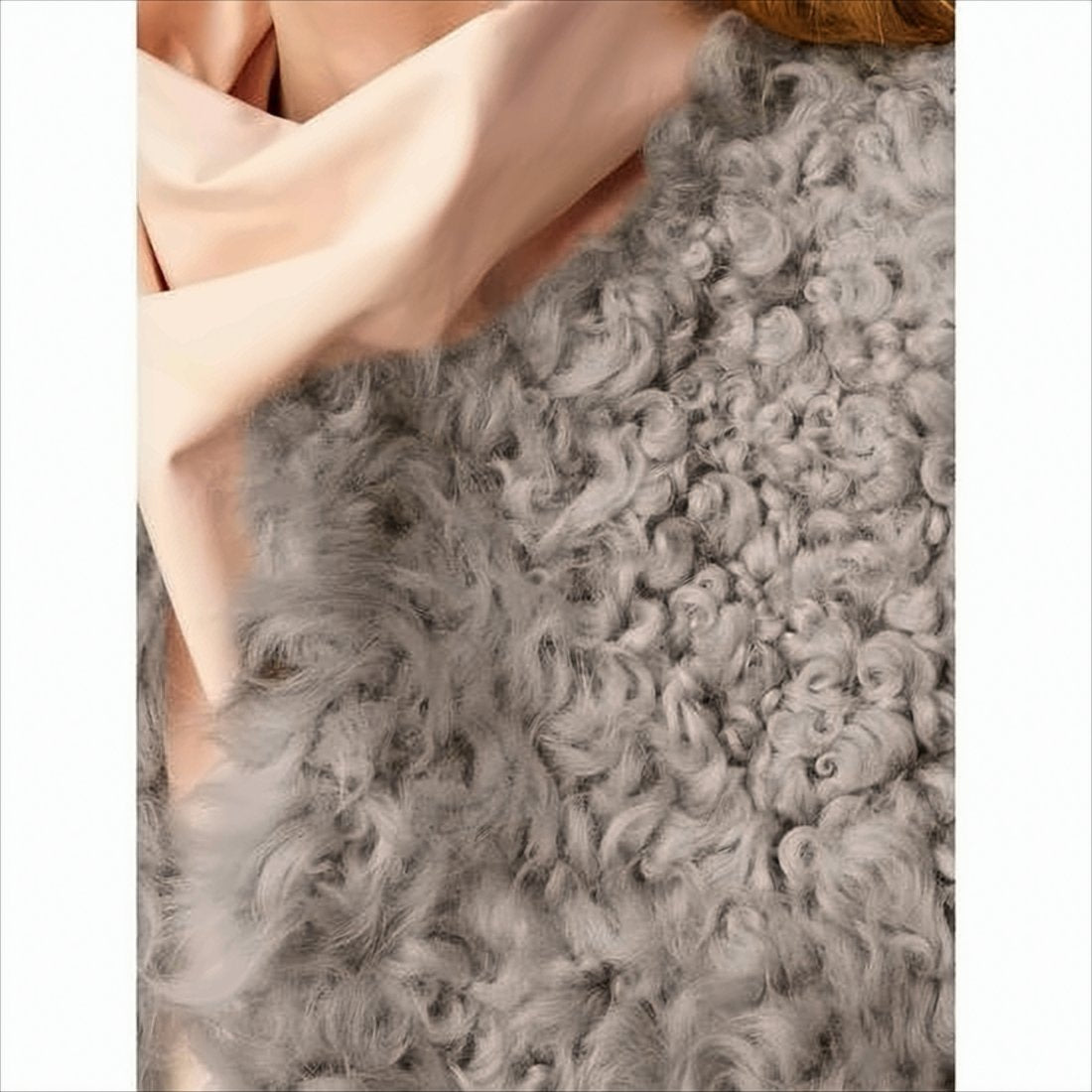 Plush Lambskin Coat With Oversized Silhouette