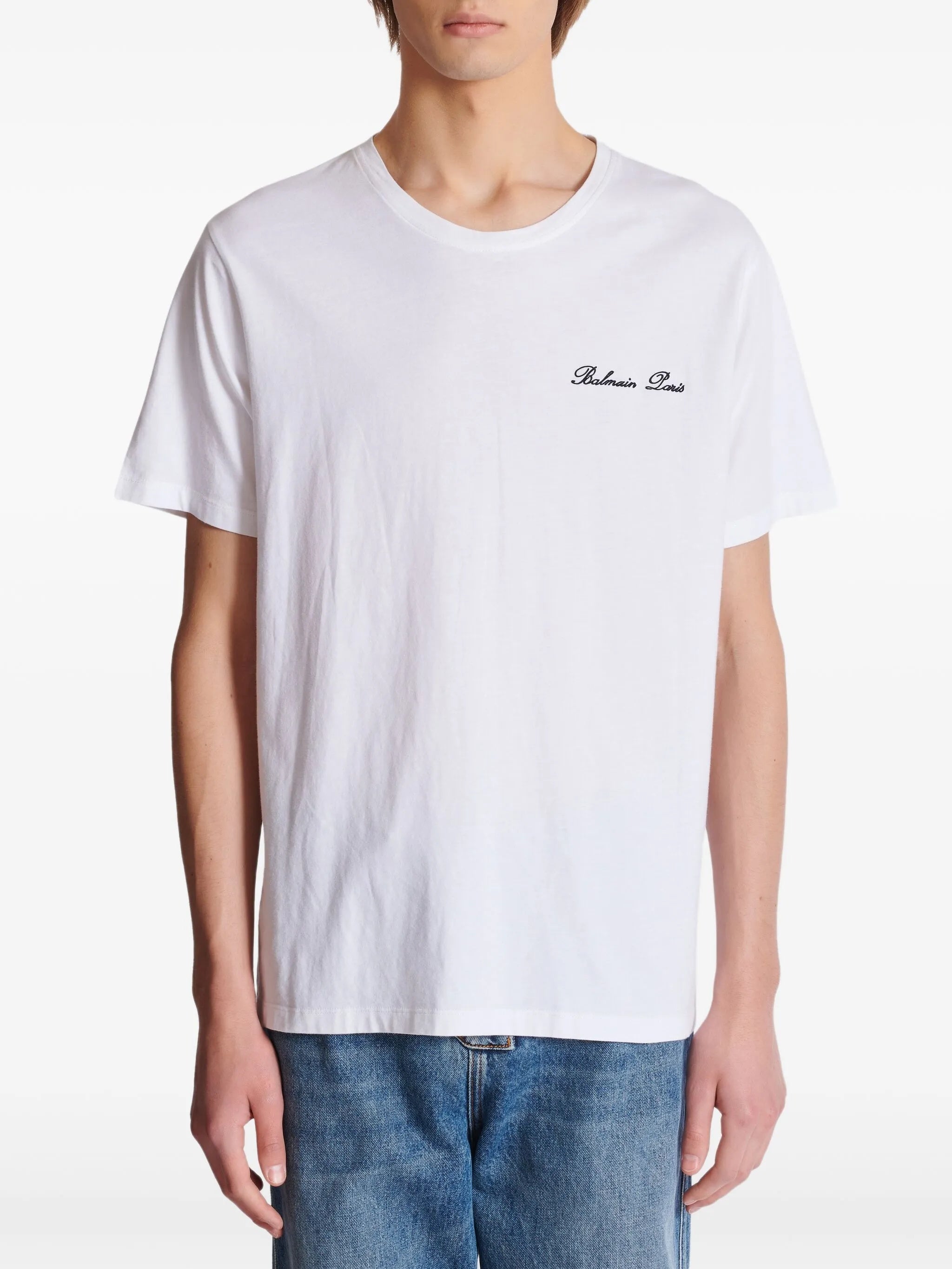 White Loose Ss Script Logo T-Shirt
