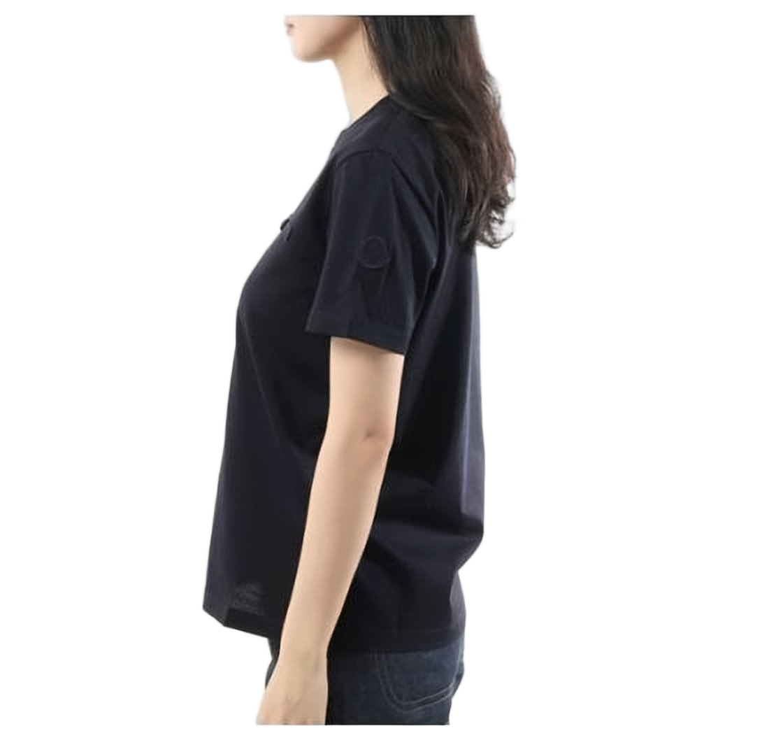 Minimalist Black Short-Sleeve T-Shirt with Buttoned Tabs