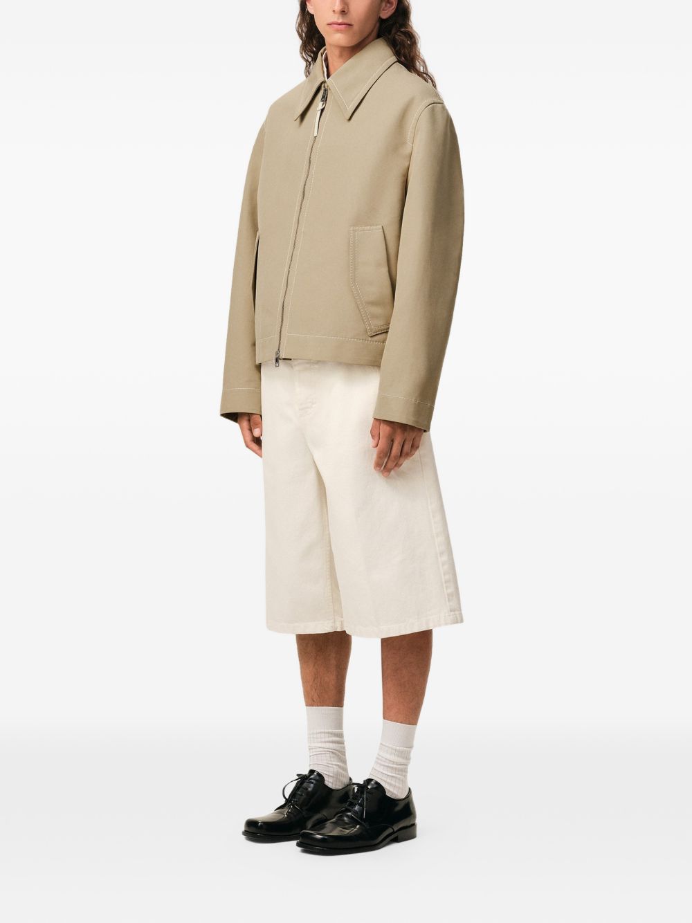 Beige Cotton Utility Jacket