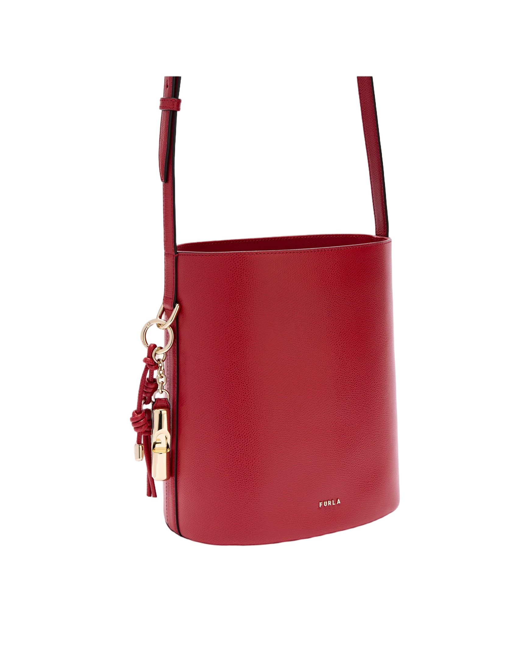 Roxie S Leather Bucket Bag, Red