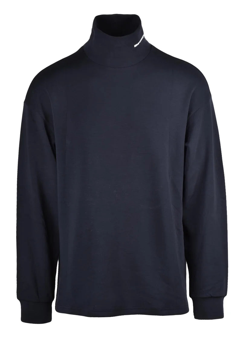 Mock Neck Black Technical Sweatshirt