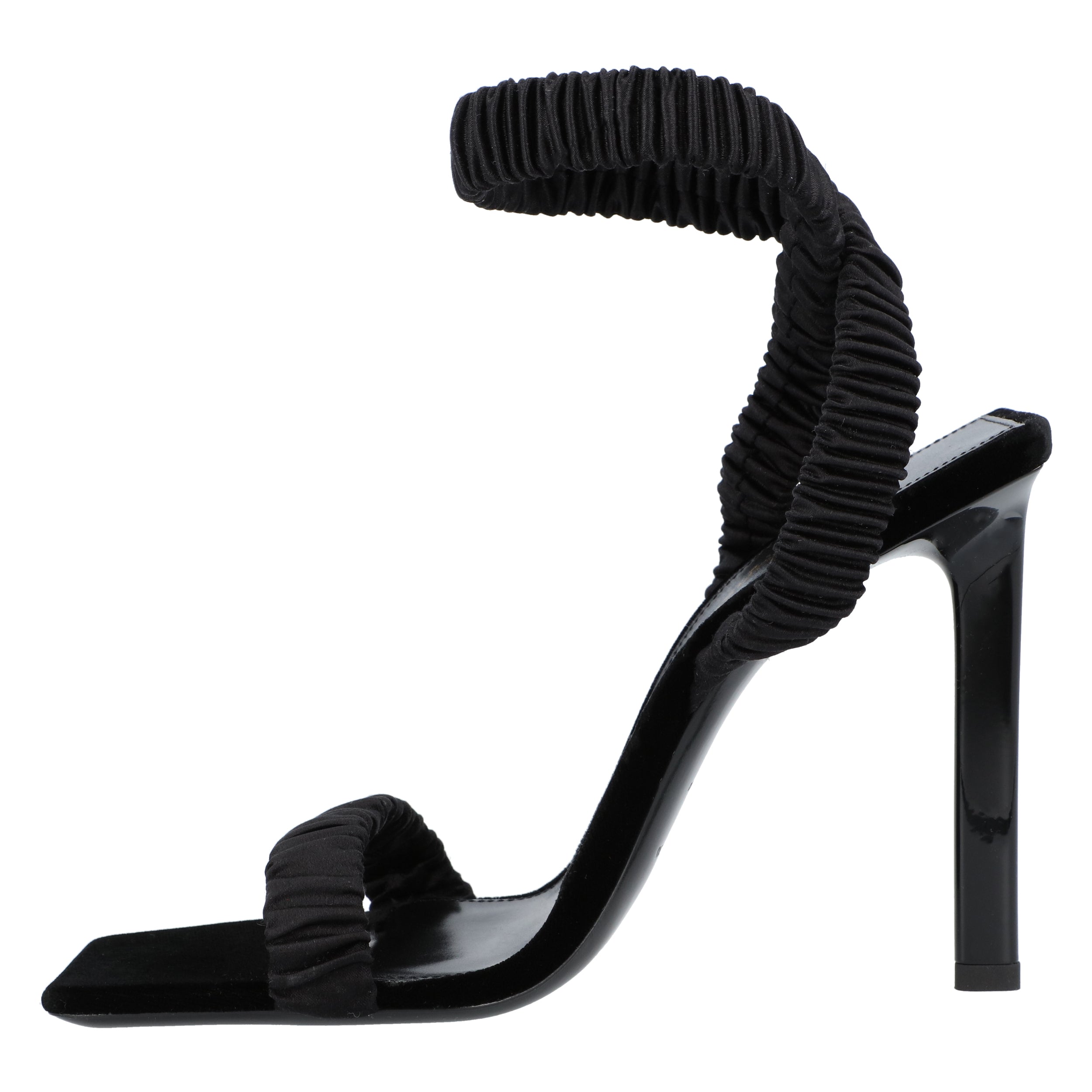 Pam Sandals In Satin Crepe Black