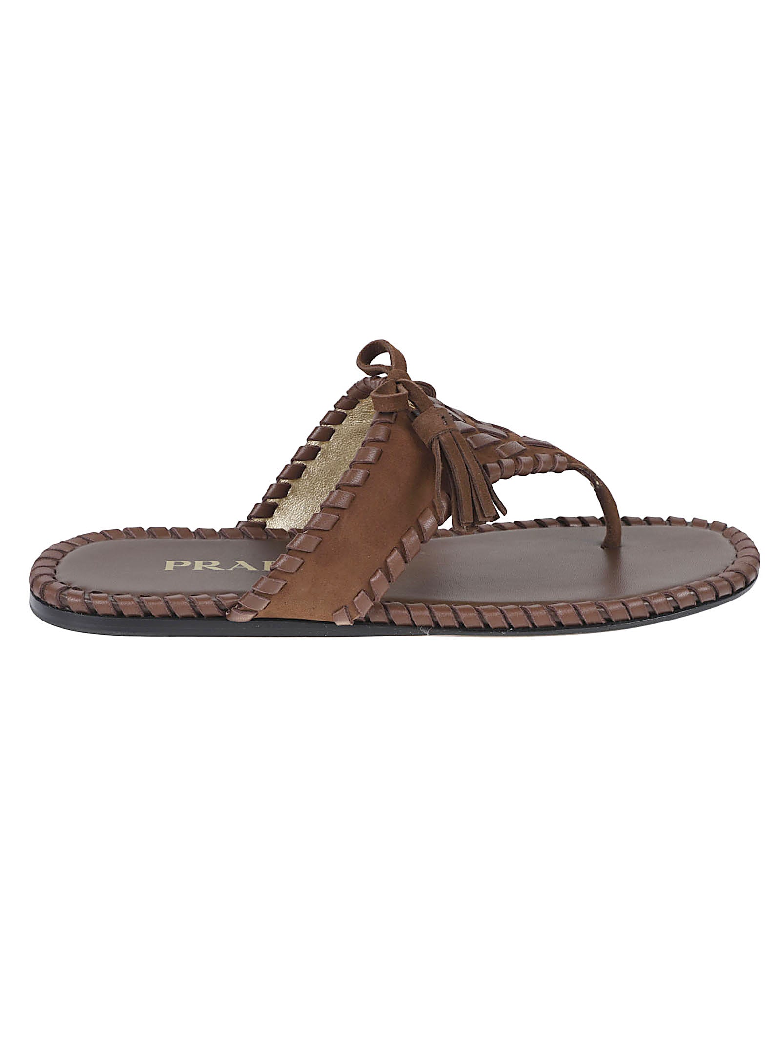 Flat Sandals with Wide Suede Strap