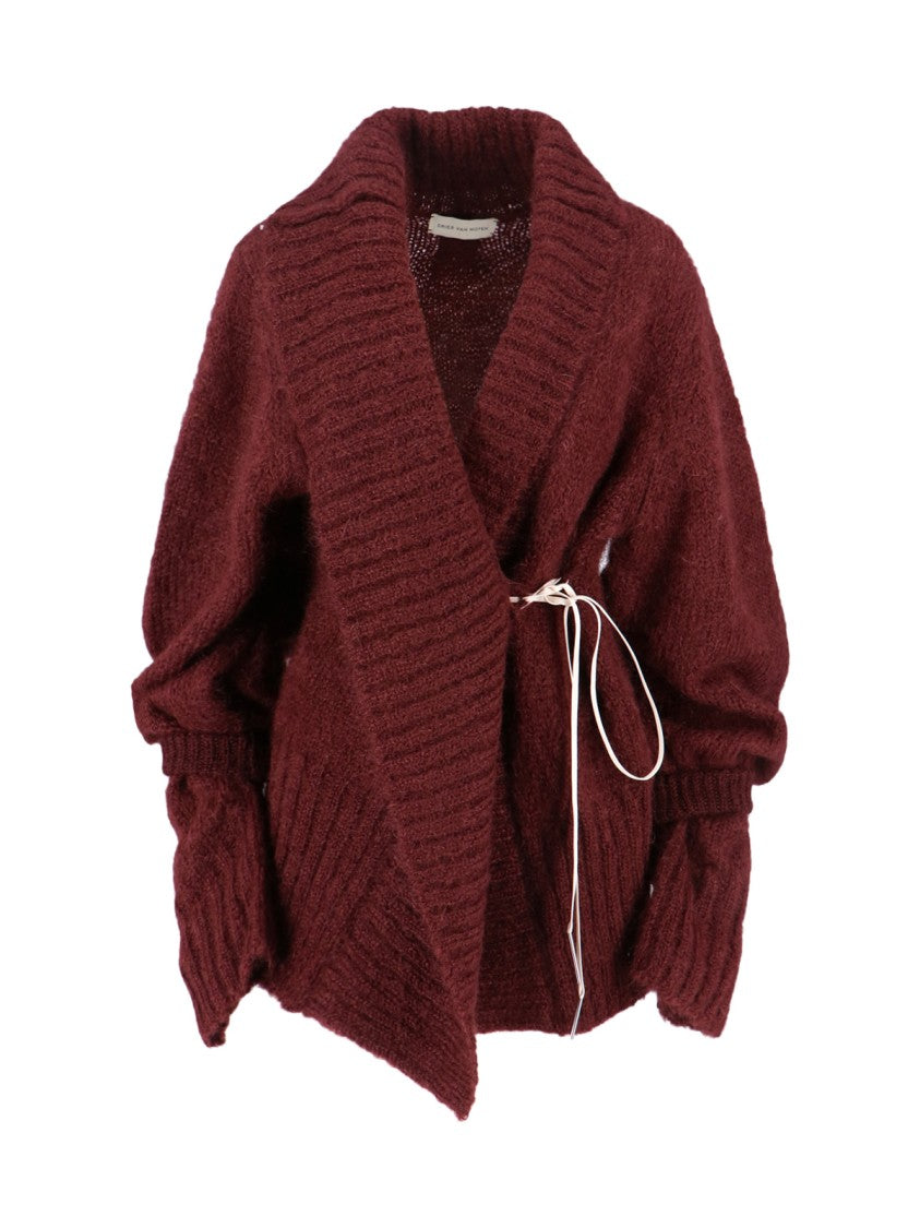 Oversized Mohair-Blend Cardigan – Bordeaux