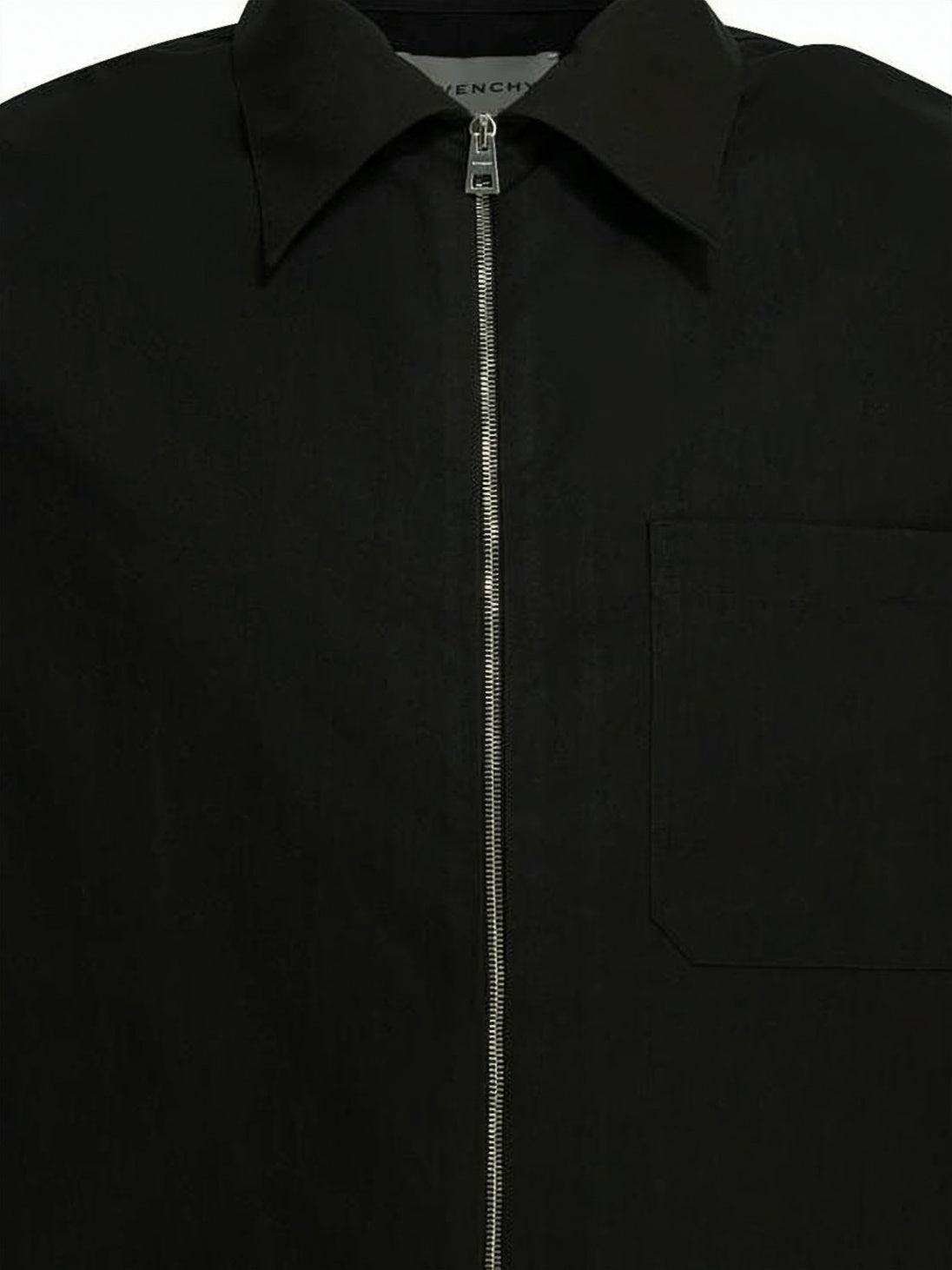 Boxy Short-Sleeve Polyester Shirt with Zipper Closure