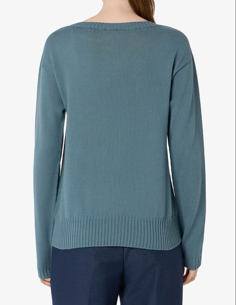 Albatross Knit Sweater With Wide Round Neckline