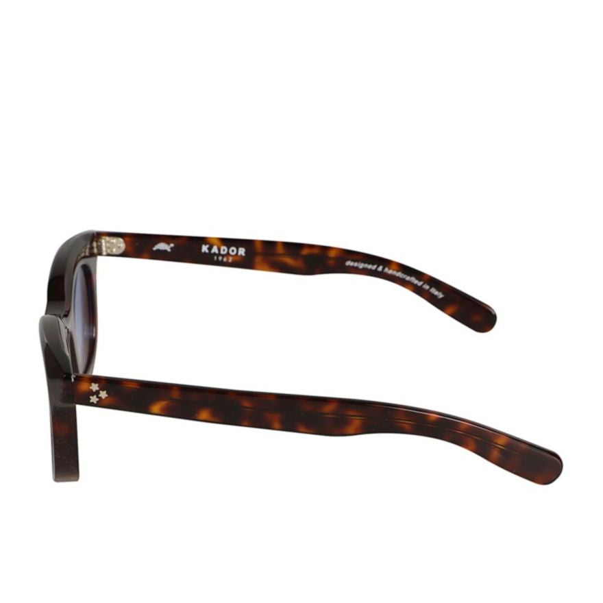 Joy Rectangular Tortoiseshell Sunglasses with Gradient Blue Lenses