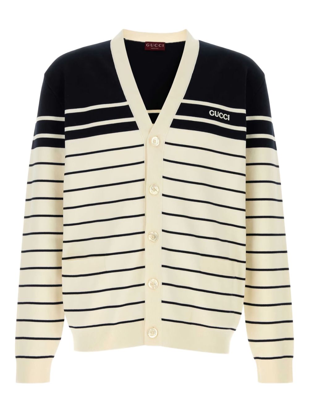 Black Sweater With Classic Striped Pattern