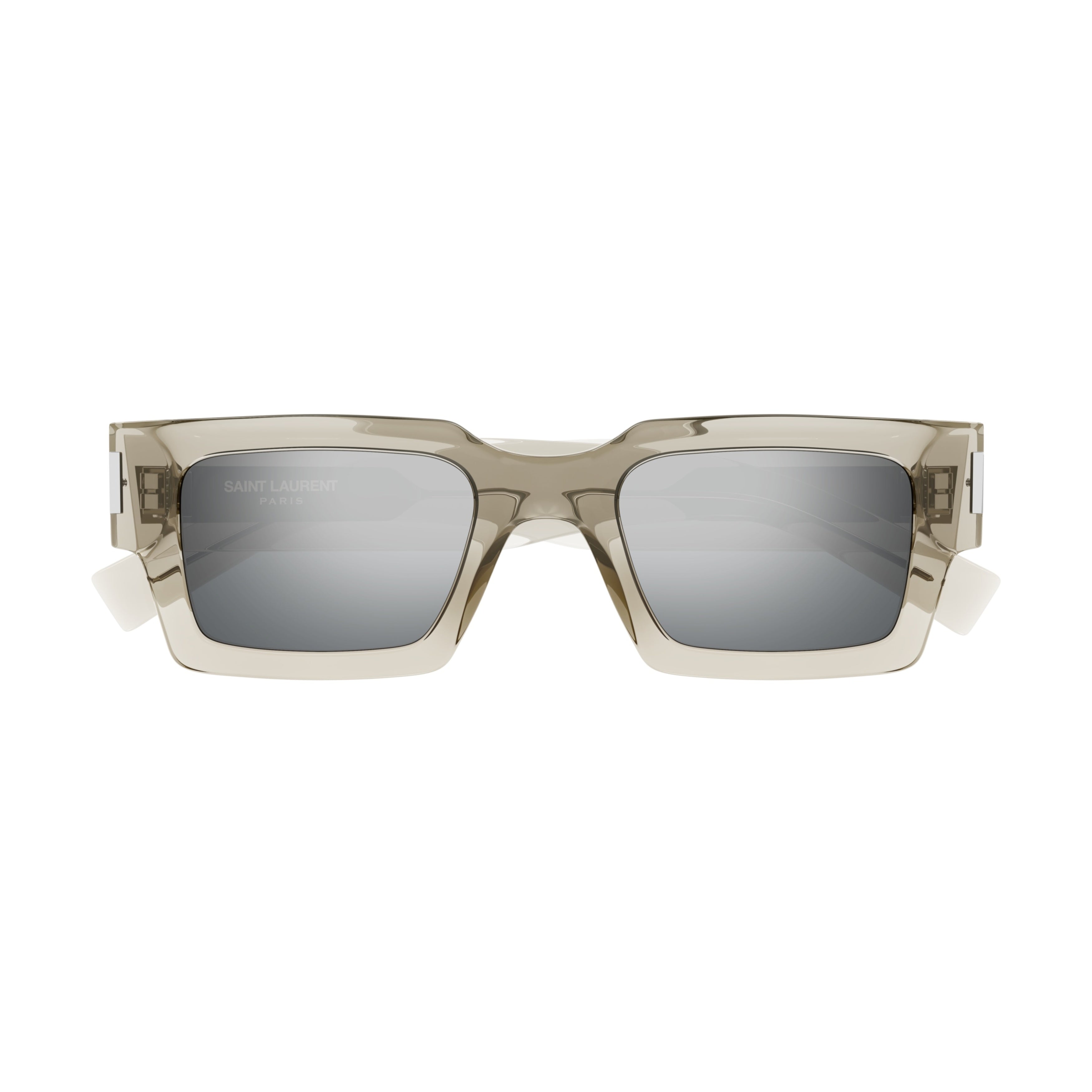 Oversized Square Frame Sunglasses in Translucent Taupe