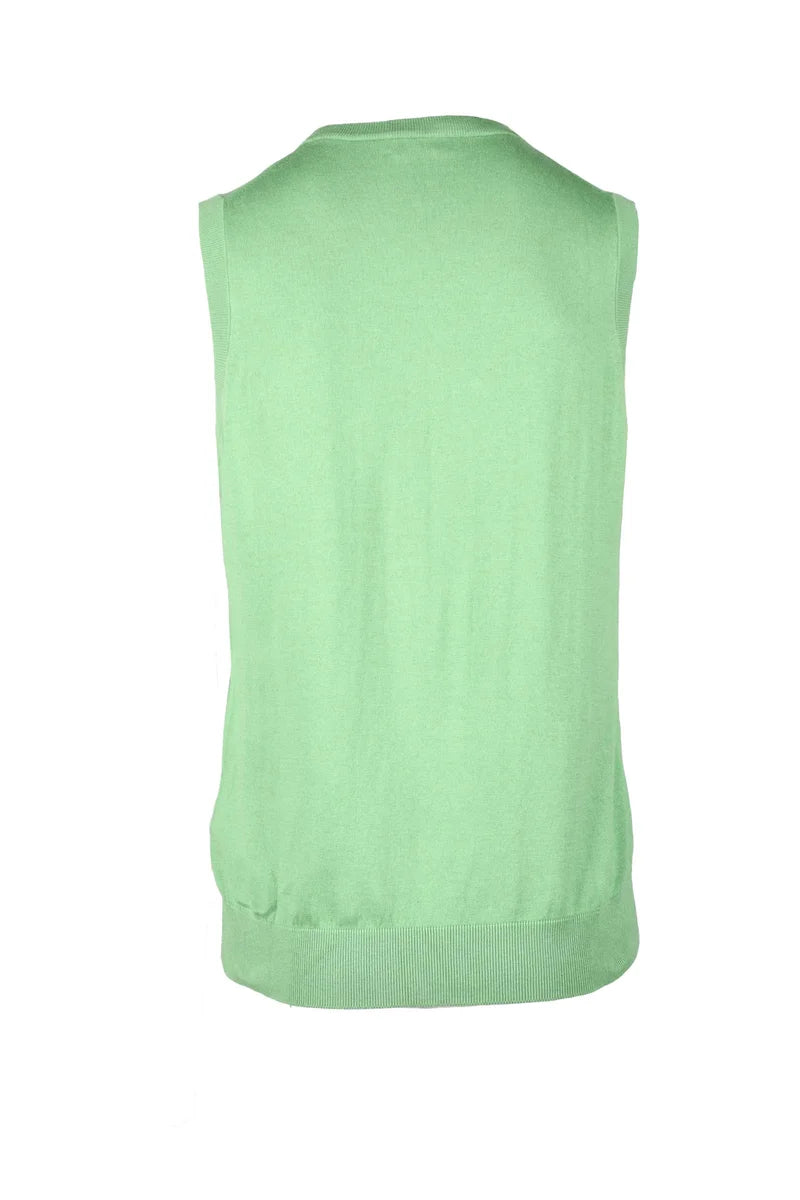 Cotton and Cashmere Knit Vest - Green