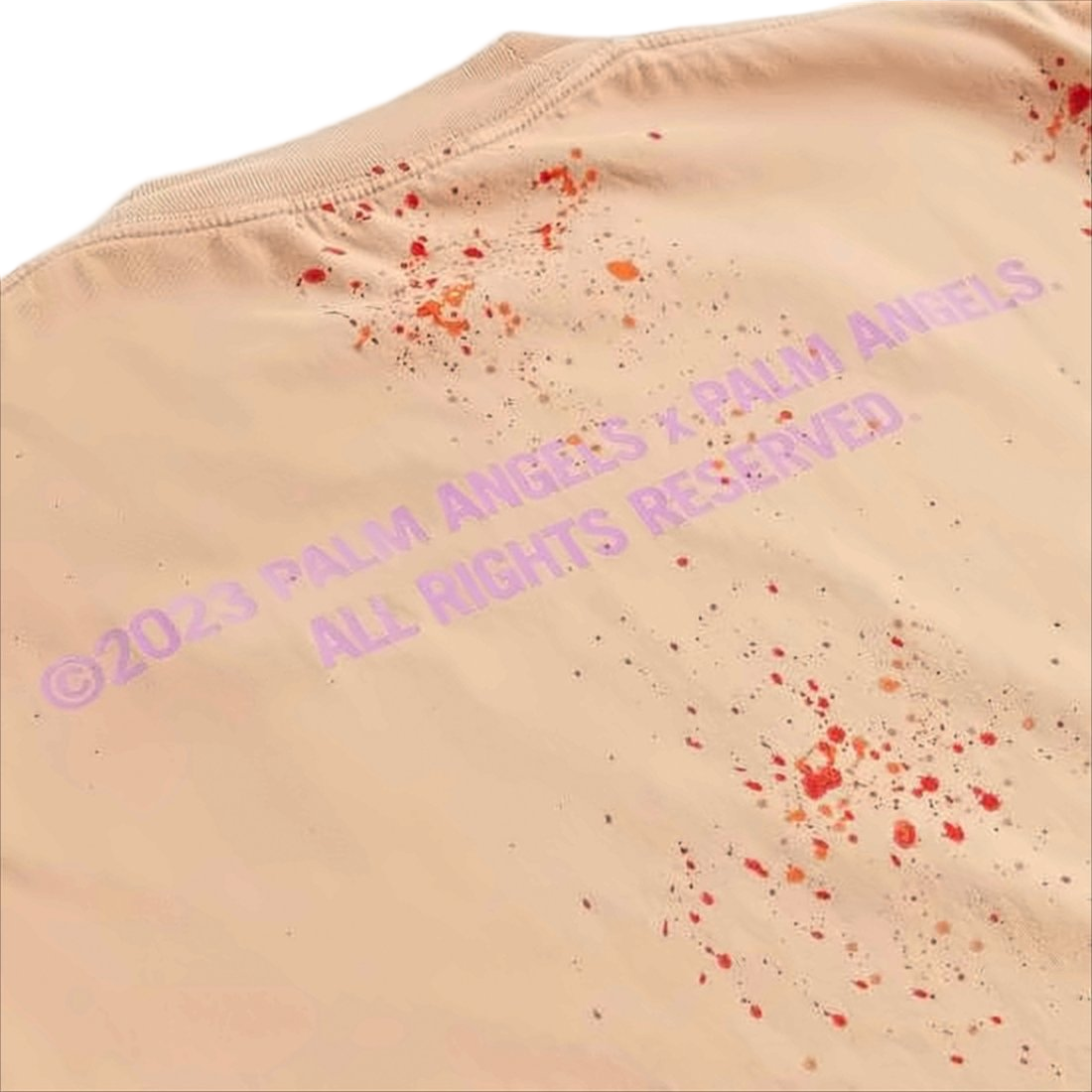 Short-Sleeve Cotton T-Shirt With Paint Splatter Design