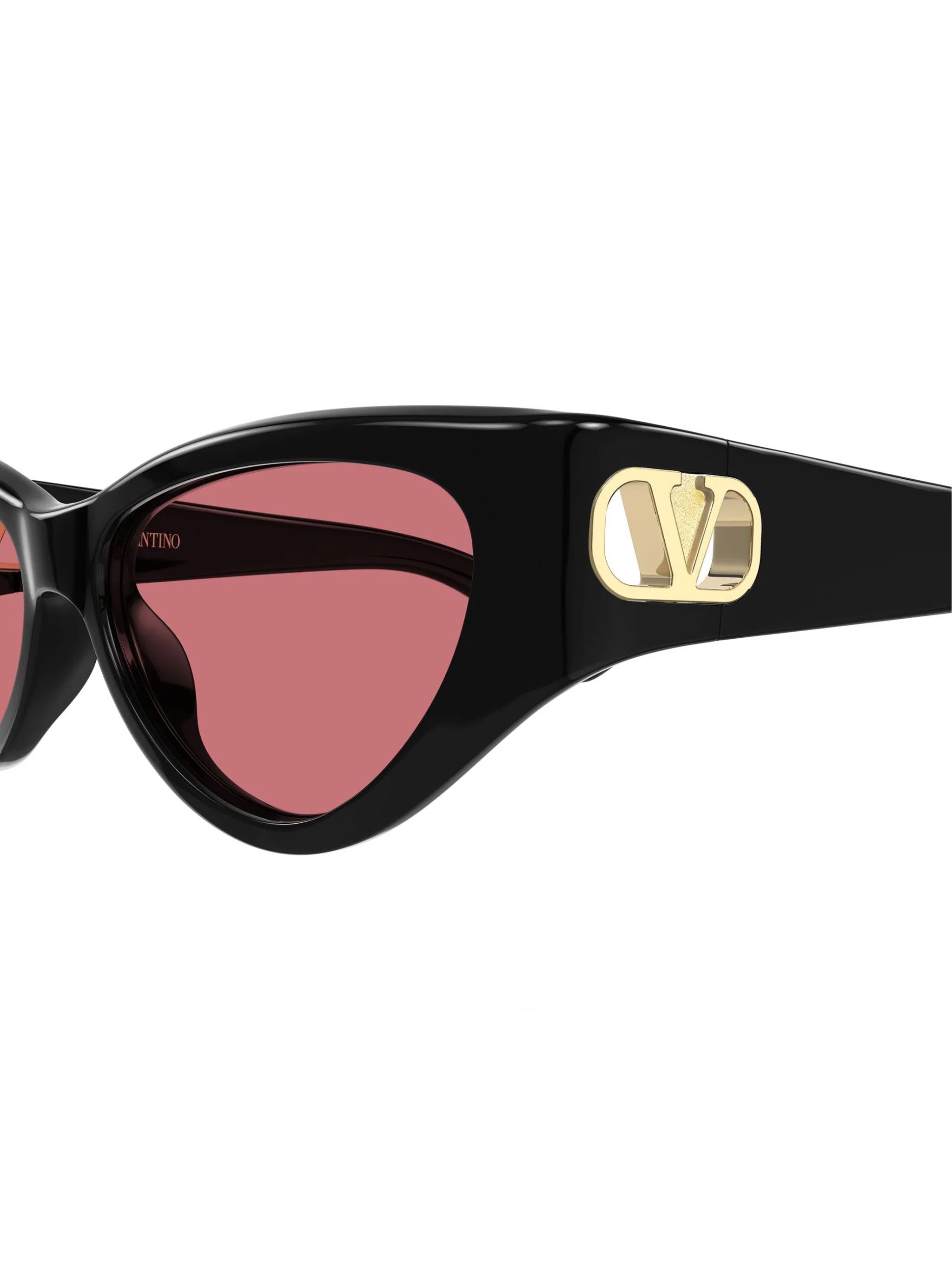 Black Cat-Eye Gold Emblem Acetate Sunglasses