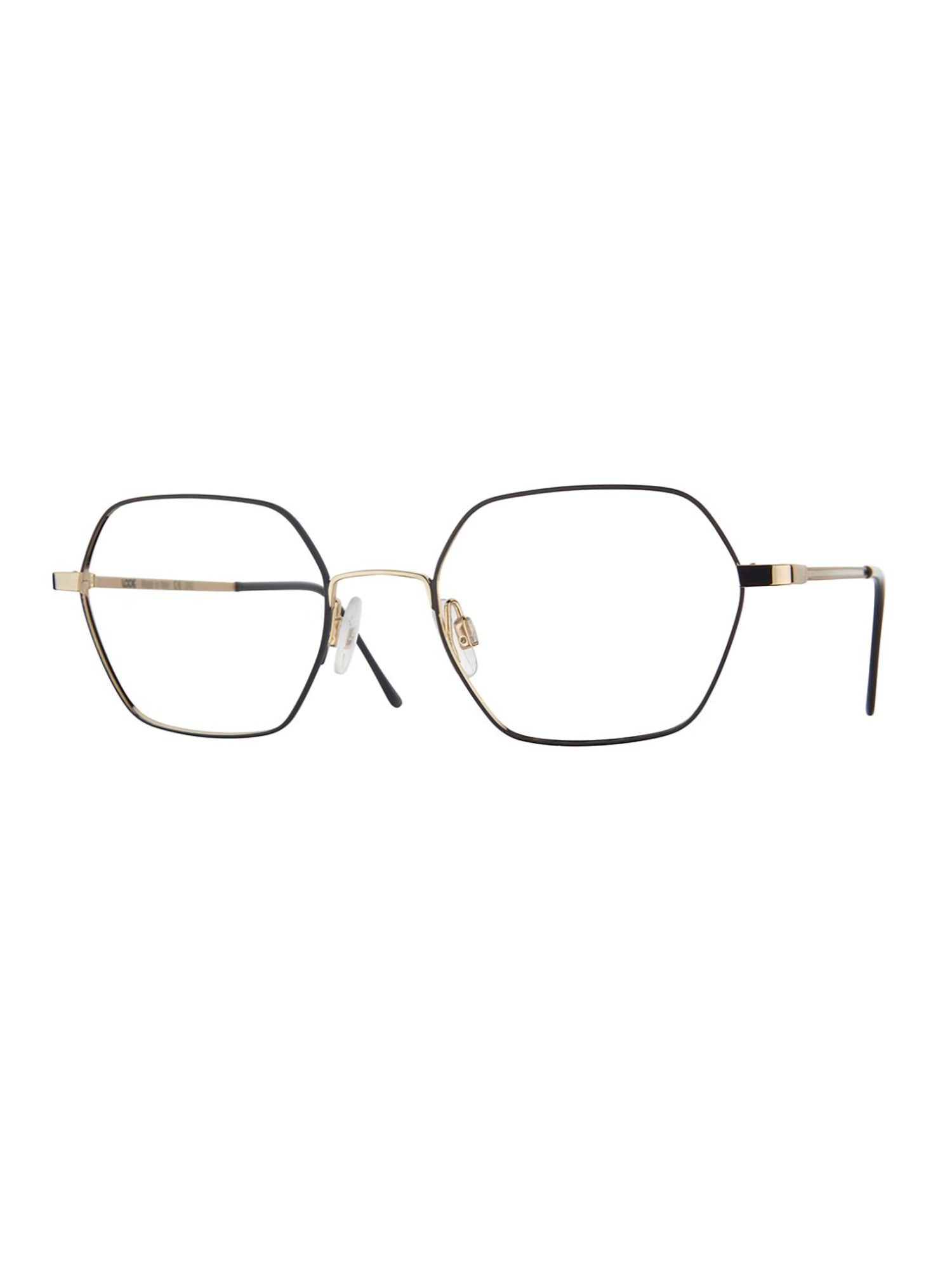 Geometric Black And Gold Eyeglasses With Adjustable Nose Pads