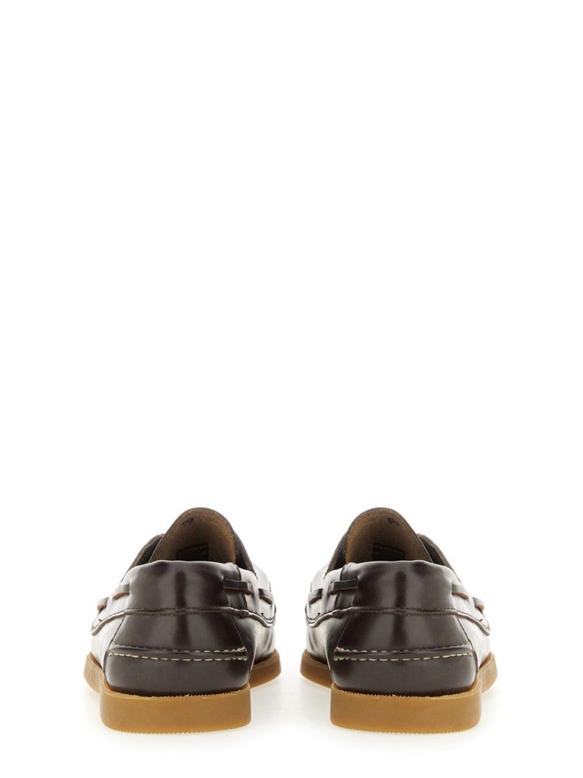 Brown Calf Leather Boat Moccasins