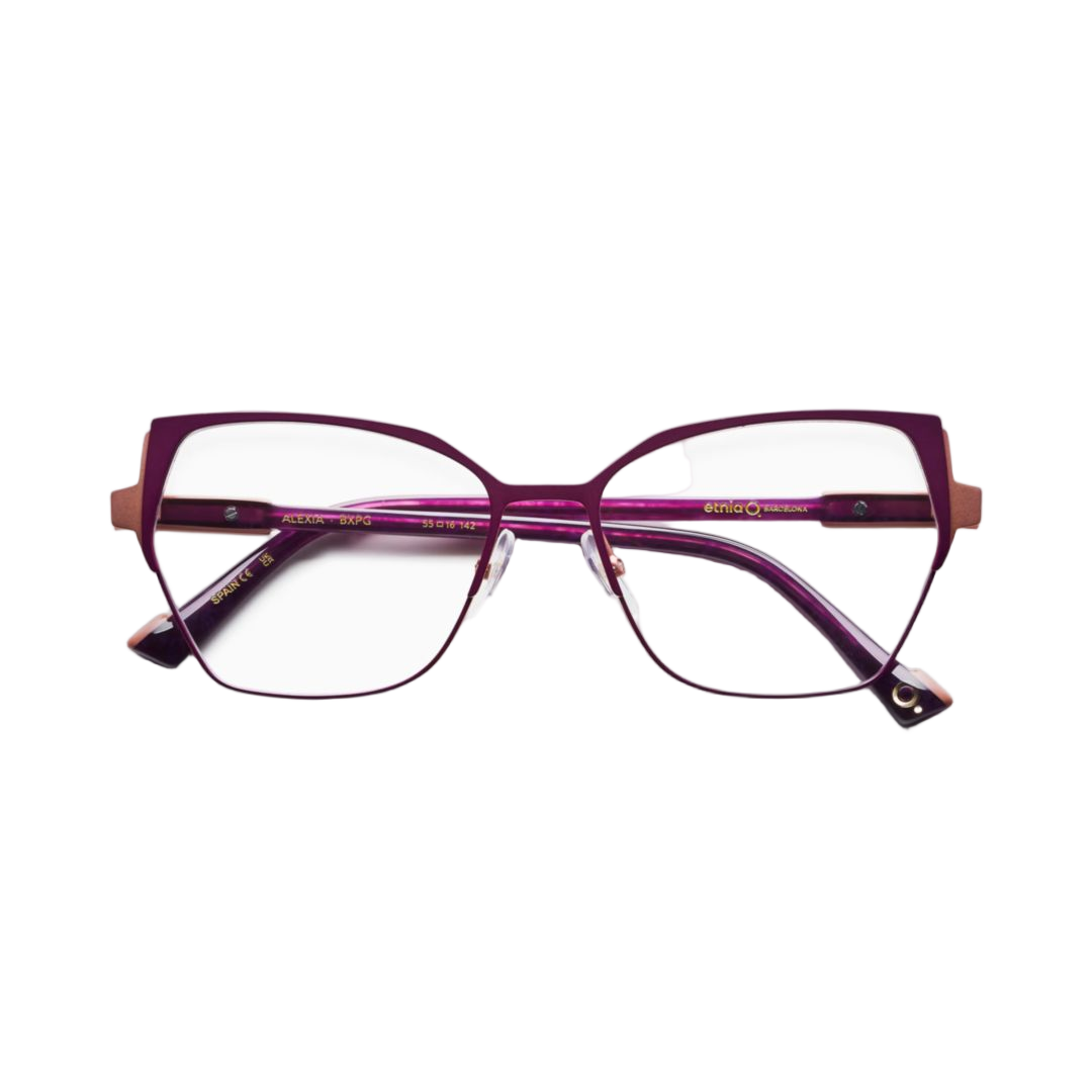 Alexia Geometric Cat-Eye Sunglasses with Adjustable Nose Pads