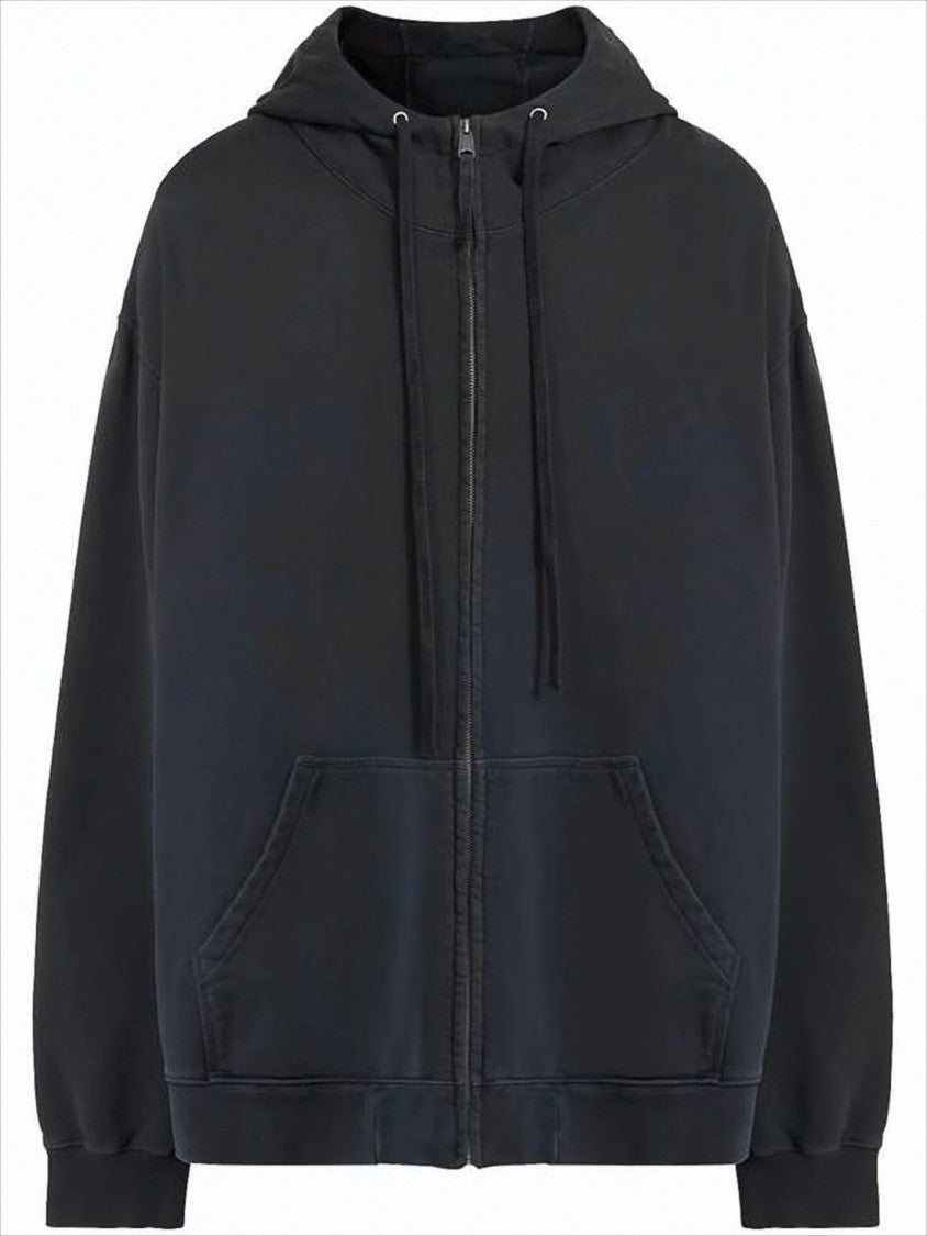 Oversized Zip-Up Hoodie With Relaxed Fit And Drawstring Hood