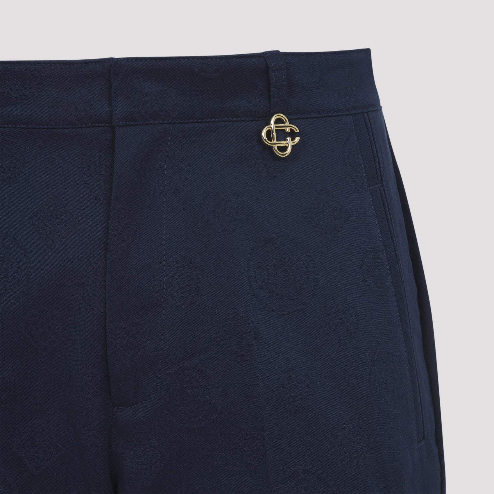 Straight-Leg Tailored Pants With Jacquard Pattern