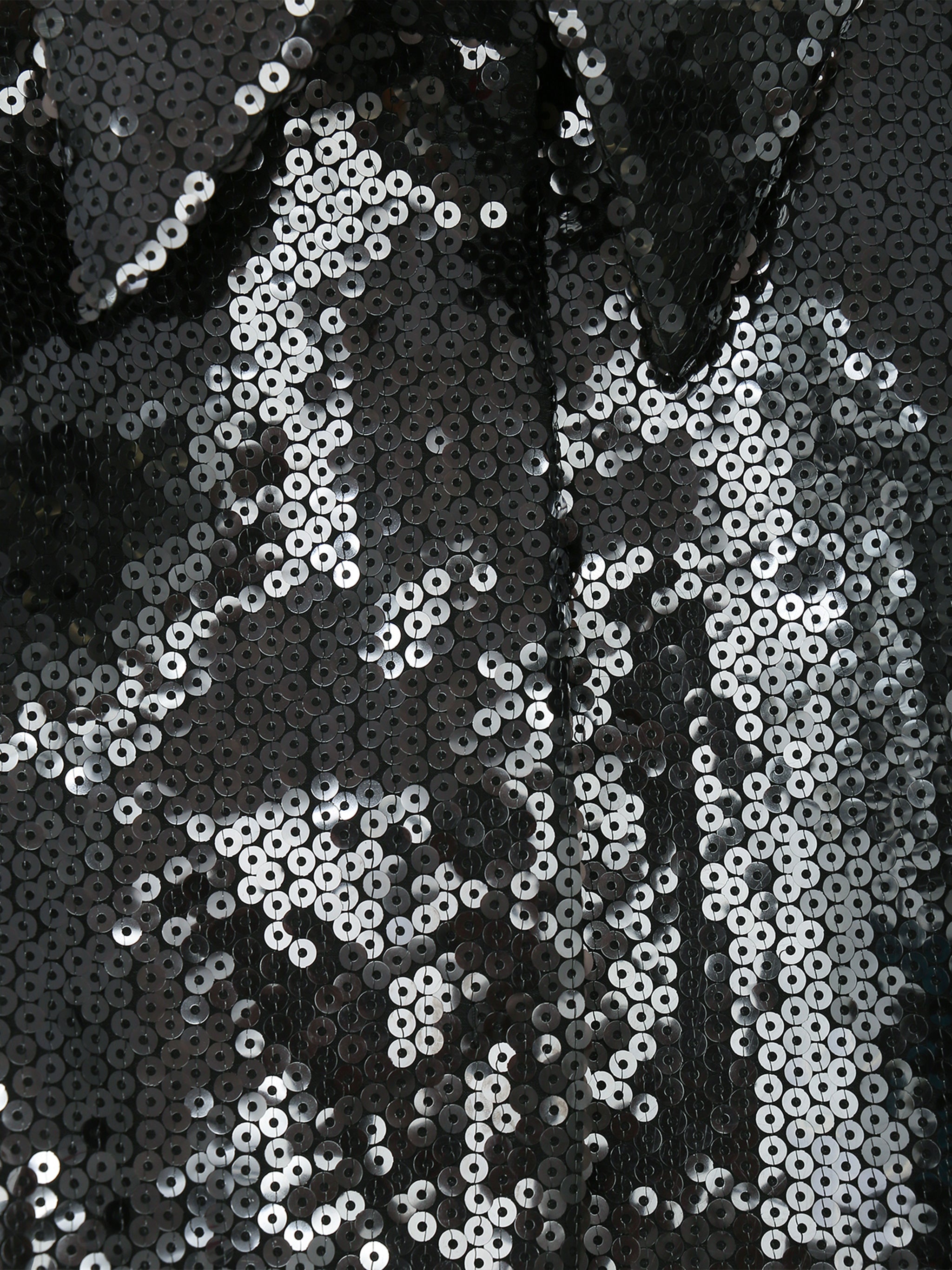 Black Sequin-Embellished Polyester Shirt