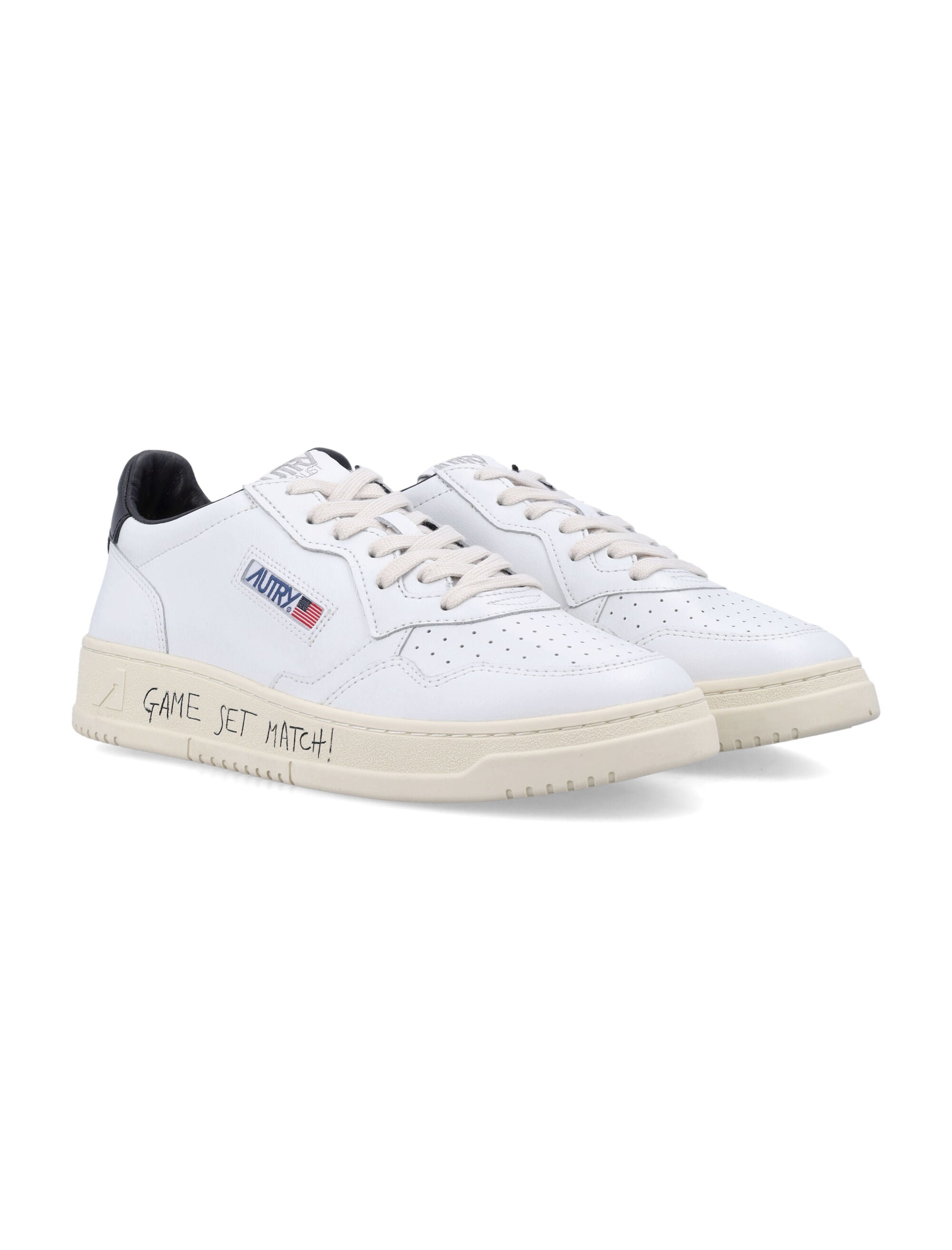 Medalist Low White & Black Leather Sneakers