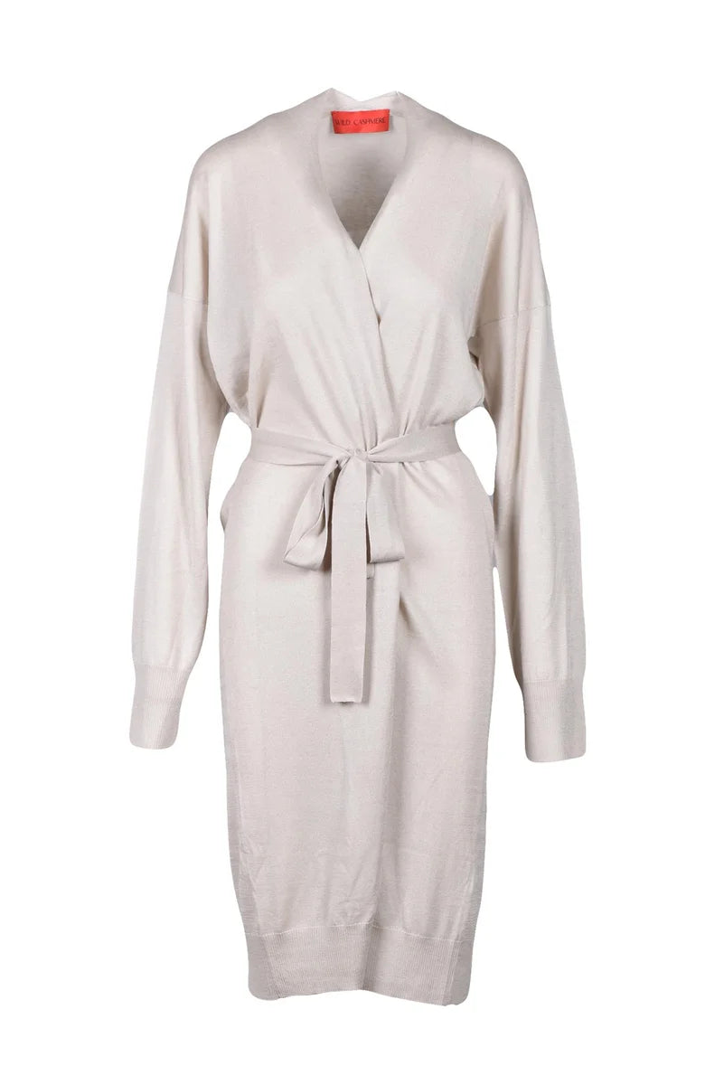 Long Cardigan Silk Cashmere - Beige