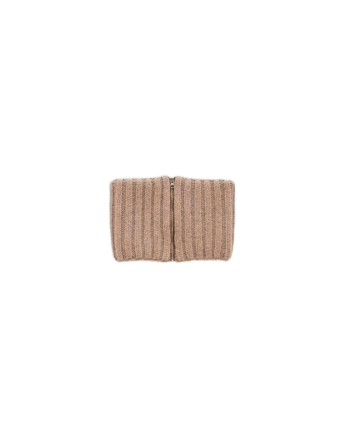 Ribbed Knitted Scarf In Neutral Beige