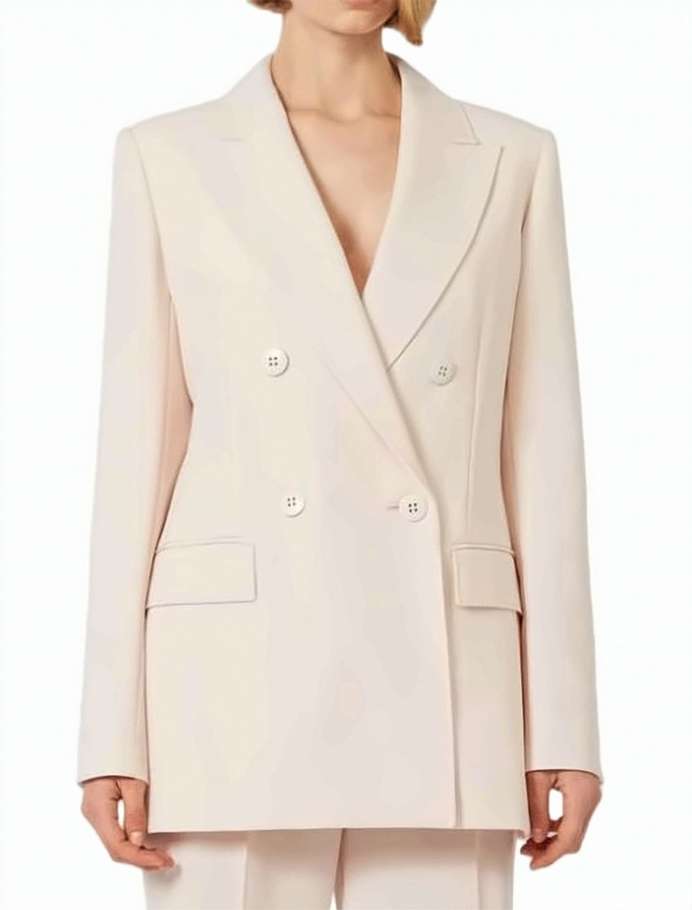 Double Breasted Peak Lapel Blazer