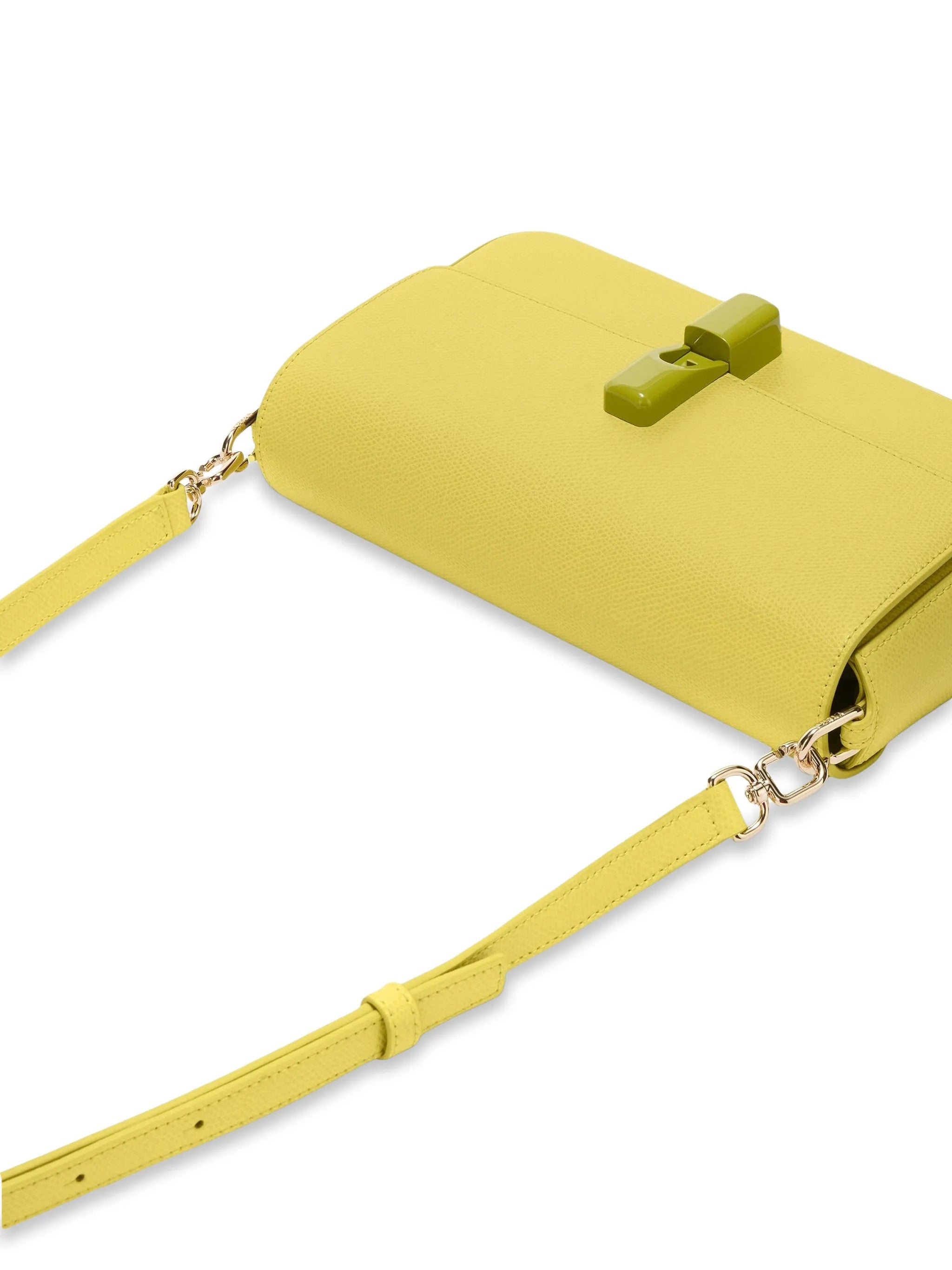 Iride S Rectangular Soft Yellow Leather Bag