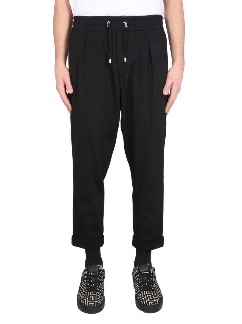 Relaxed Fit Black Wool Pants