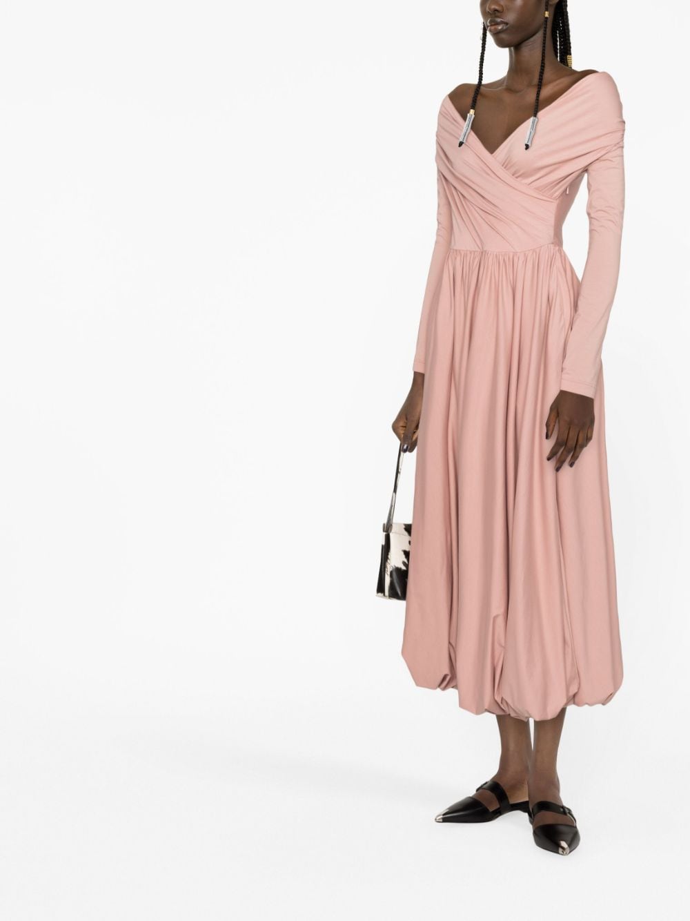 Abito Off-the-Shoulder Cotton Midi Dress