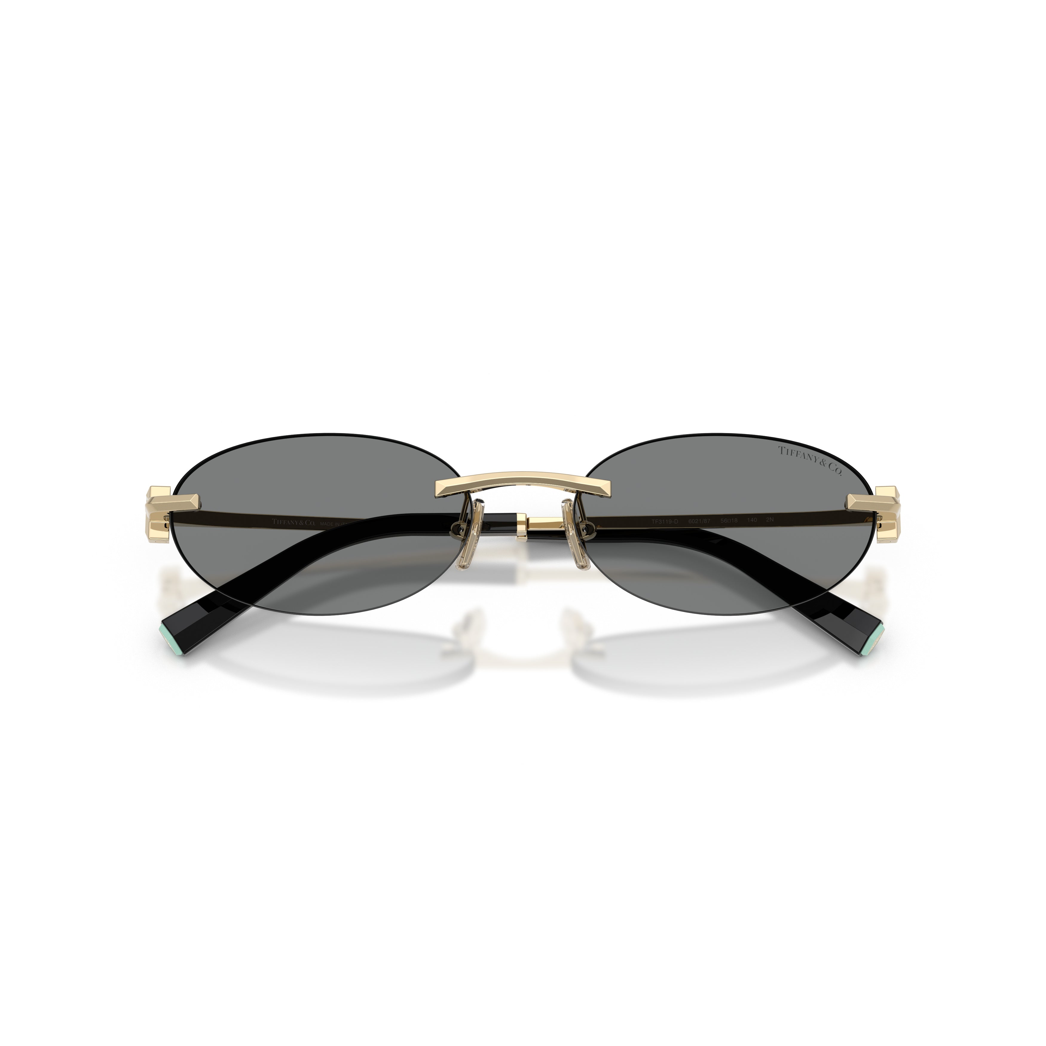 Oval Rimless Sunglasses With Gold-Tone Metal Frame