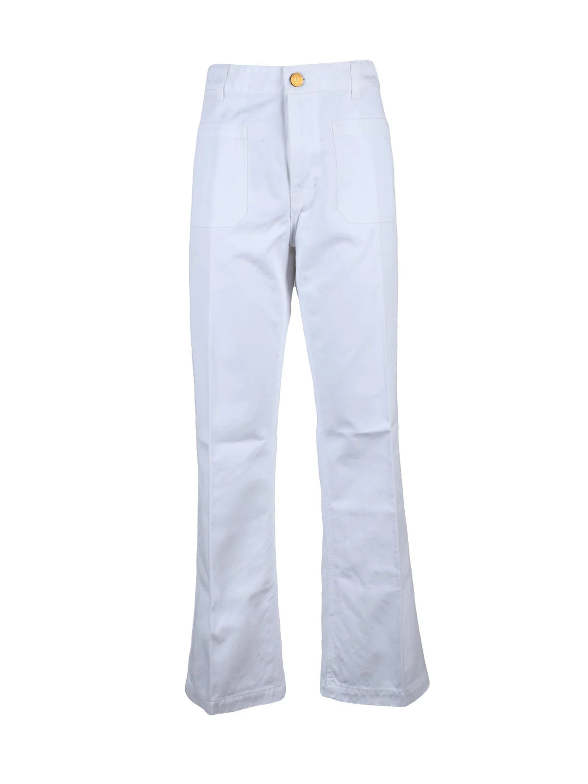 White Curt Straight Leg Cotton Jeans