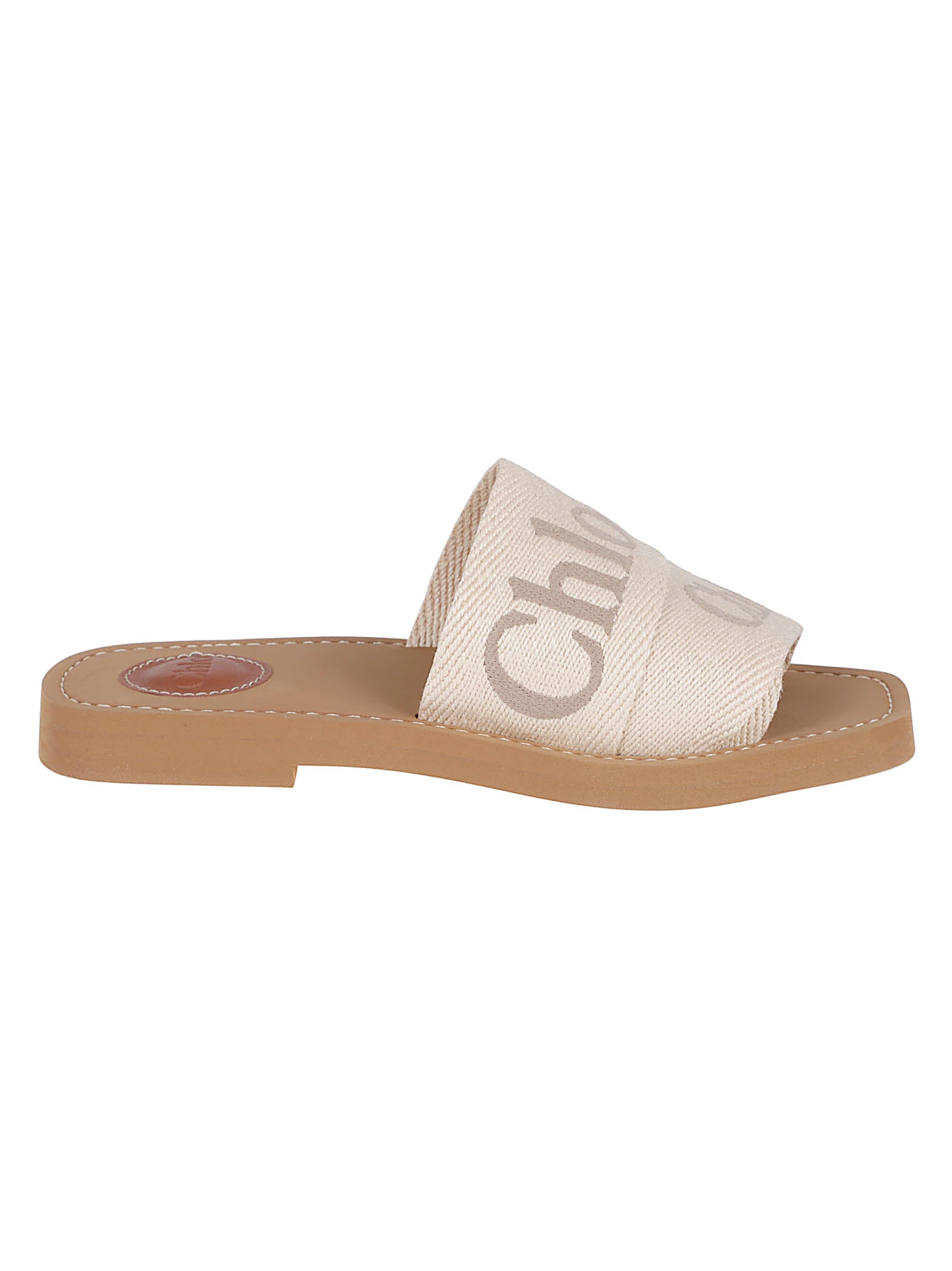 Woody Flat Linen Mules