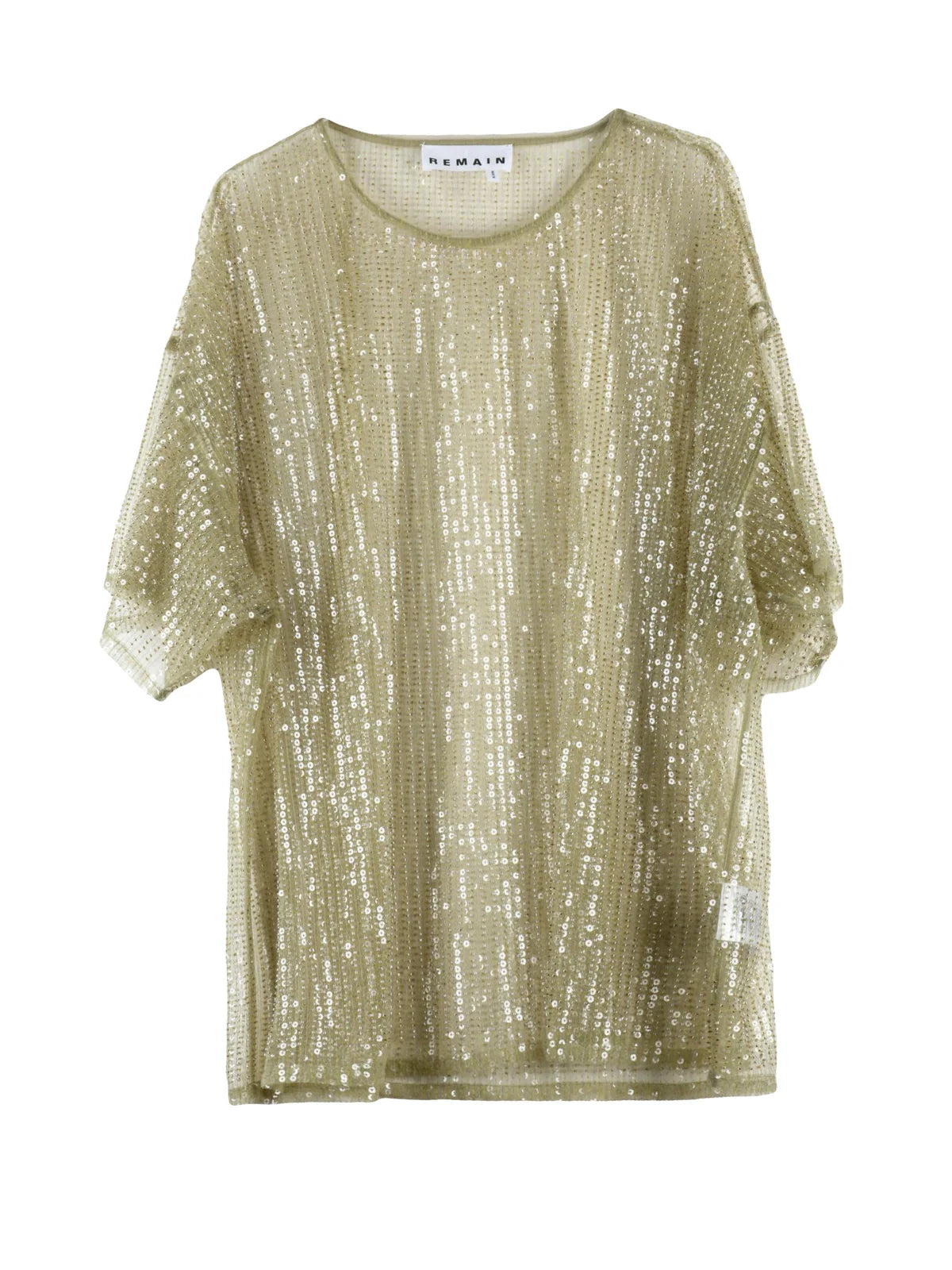 Green Polyester Women's Sequin Blouse