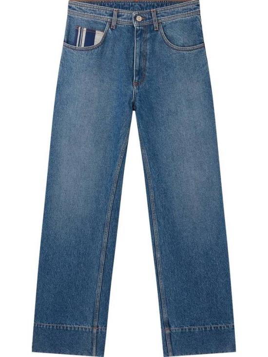 Straight-Leg Denim Pants with Subtle Pocket Detail
