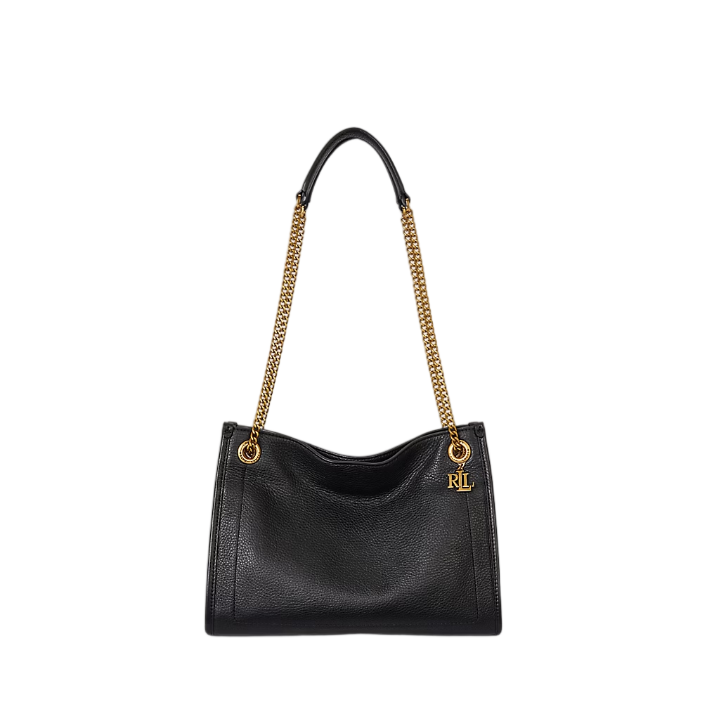 Refined Black Pebble Leather Tote
