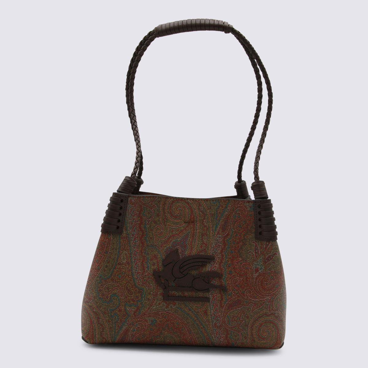 Torebka typu tote w brązowy wzór