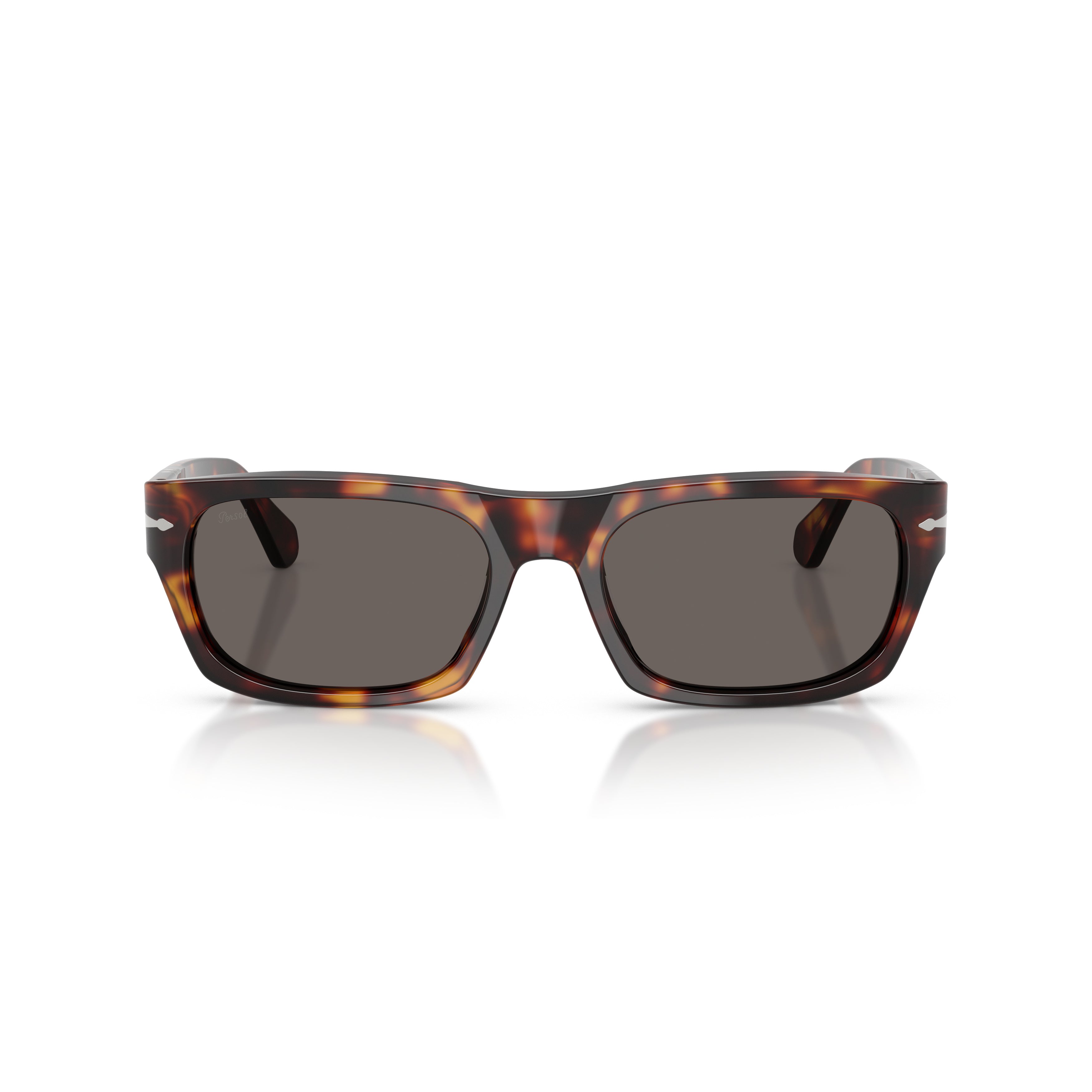 Rectangular Tortoiseshell Acetate Sunglasses with Silver Arrow Detail