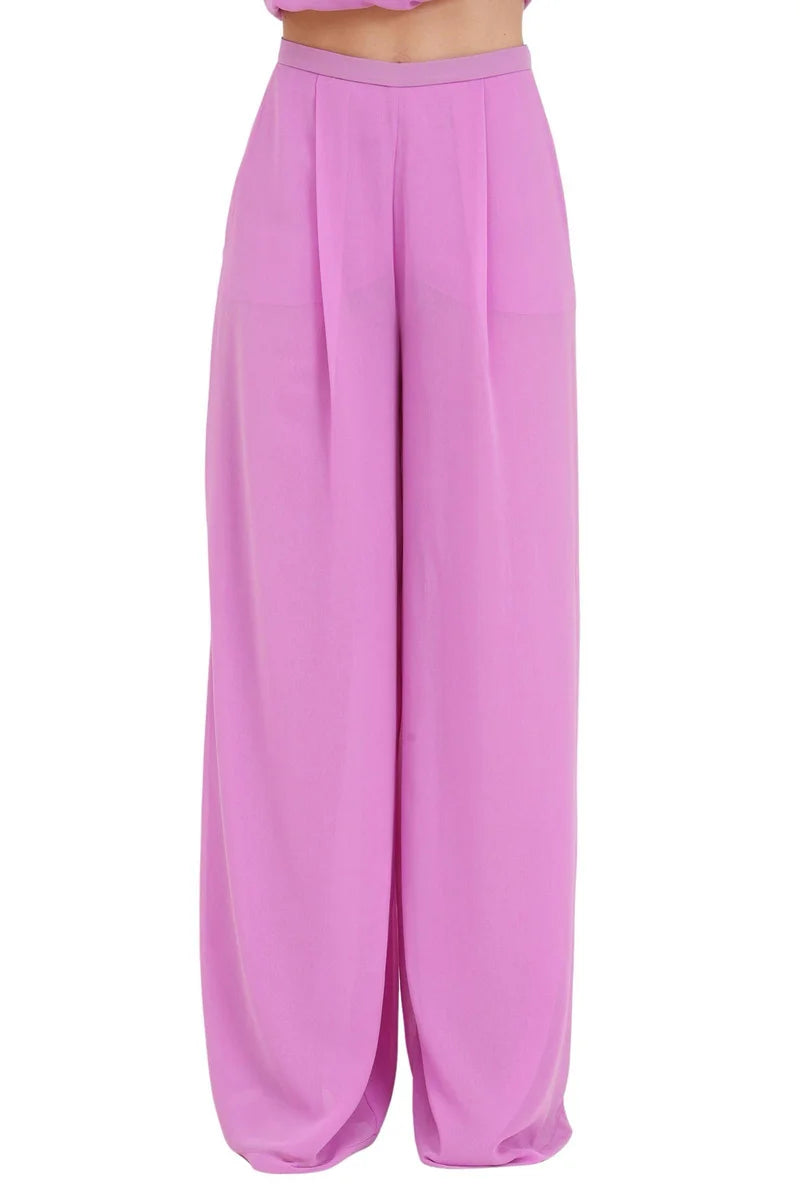 Wide-Leg Trousers with Pleated Front