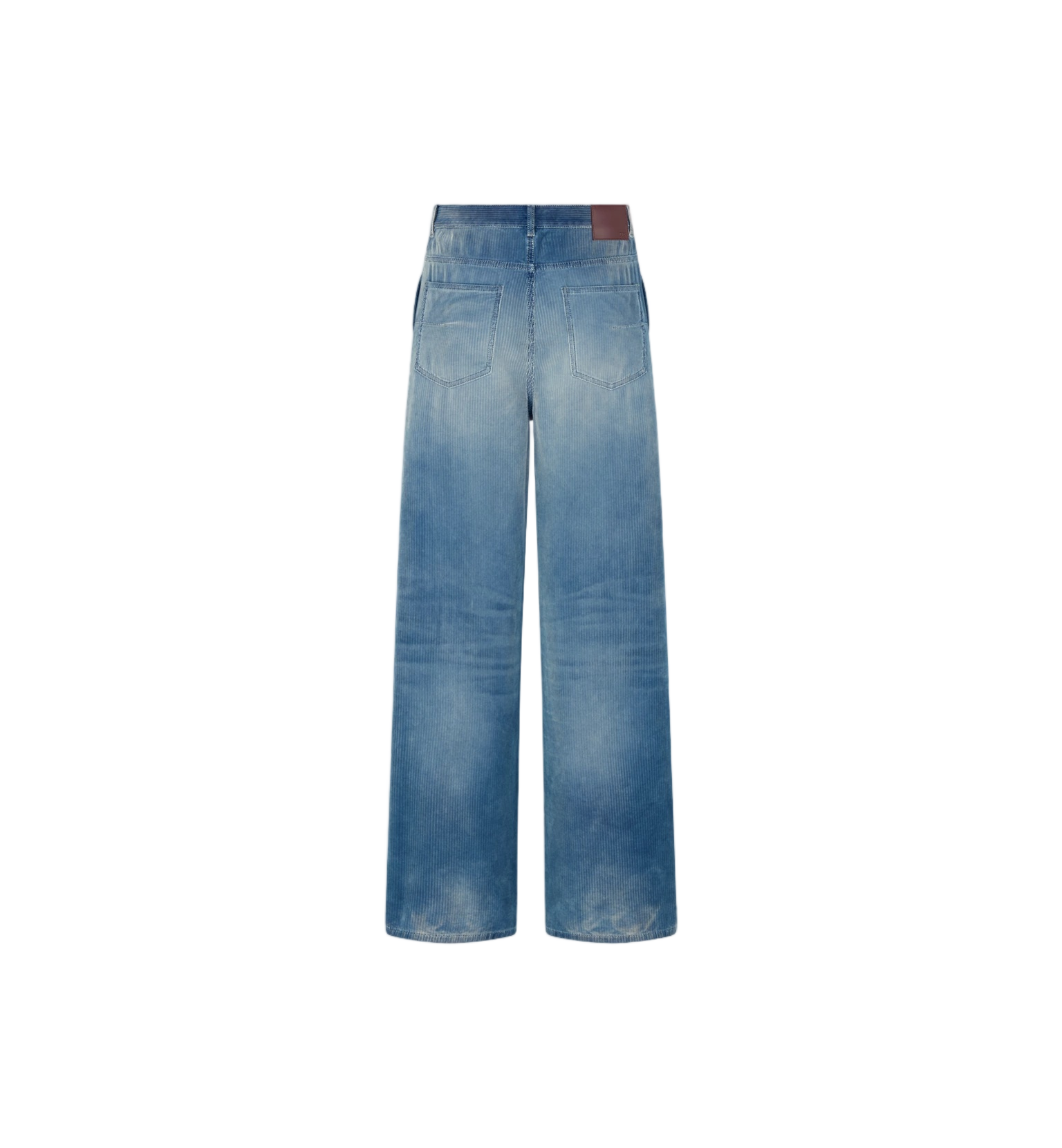 Wide-Leg Faded Blue Denim Jeans