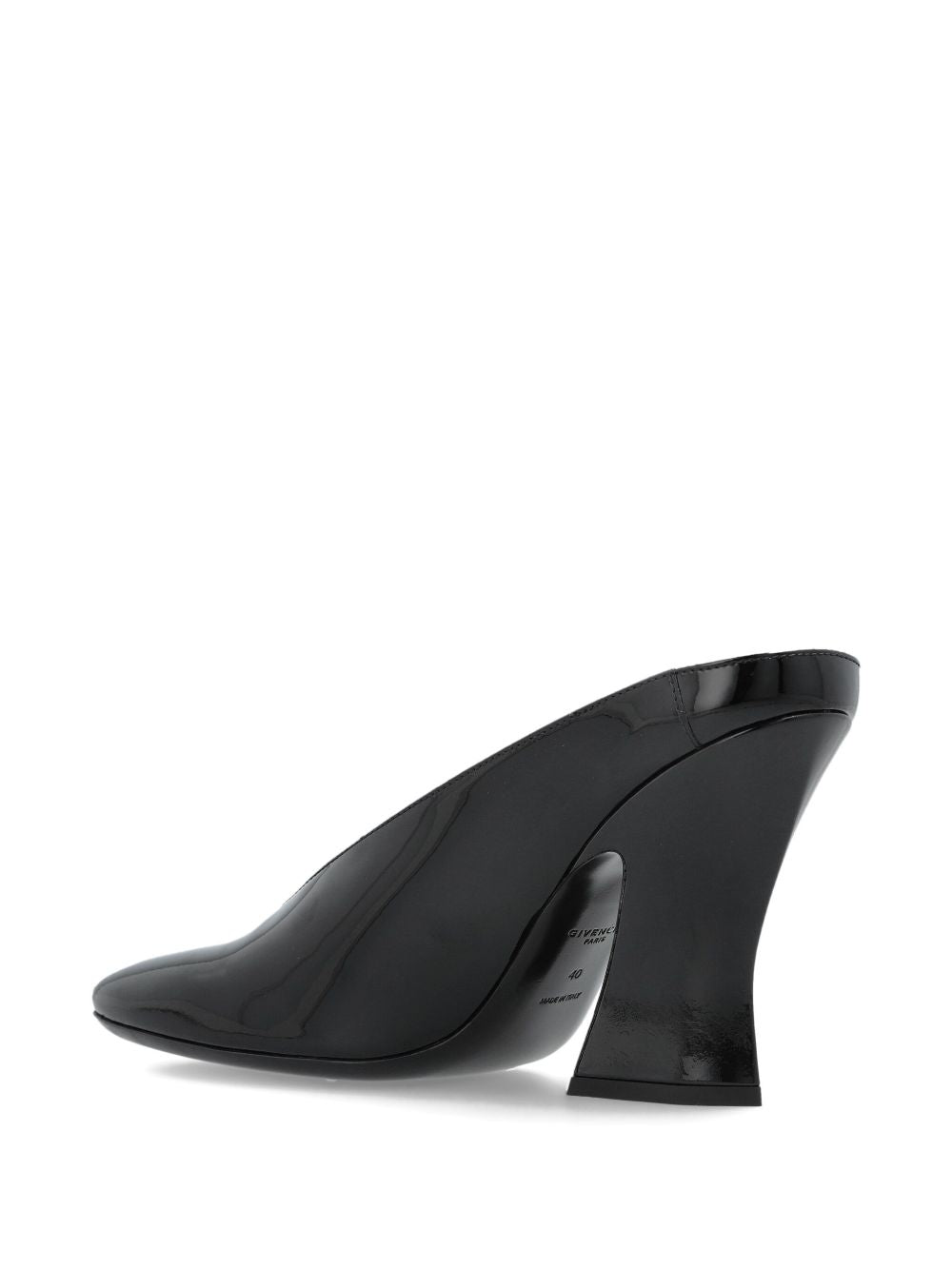 Glossy Black Leather Sandals