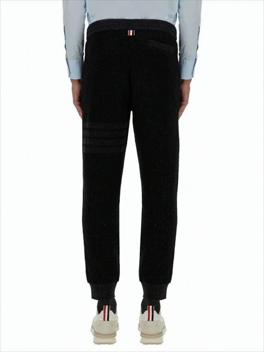 Tapered Jogger Pants with Ribbed Cuffs and Subtle Stripes