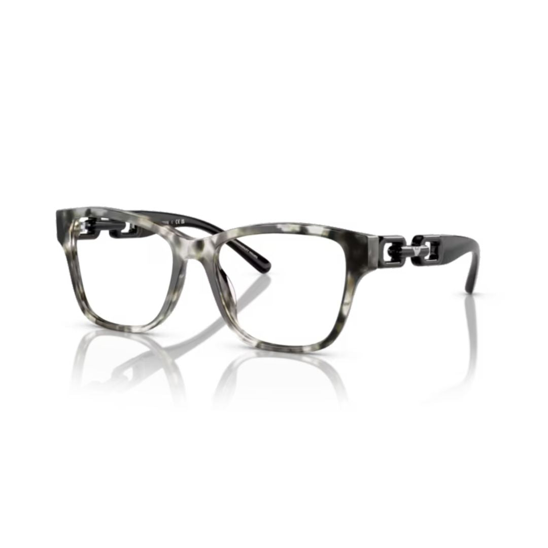 3222u Vista Marbled Square Frame Eyeglasses with Linked Chain Temples