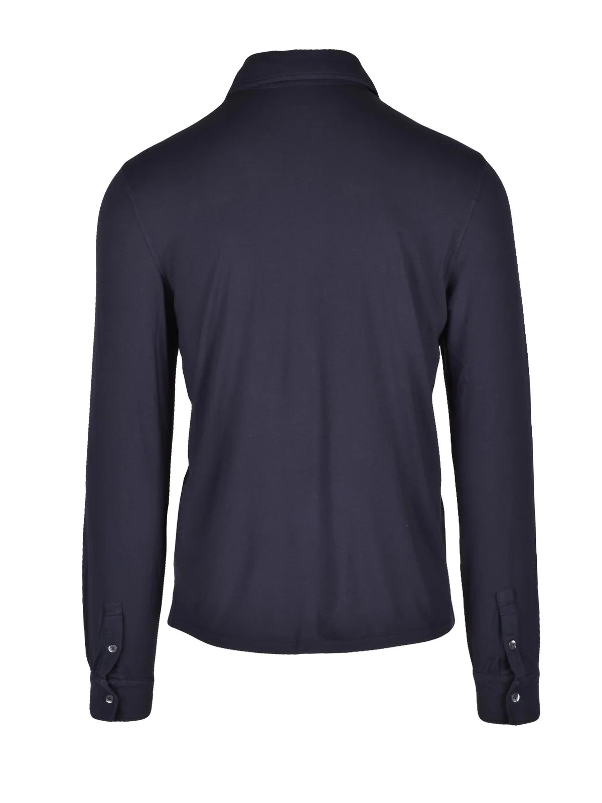 Navy Blue Cotton Elastane Men Shirt