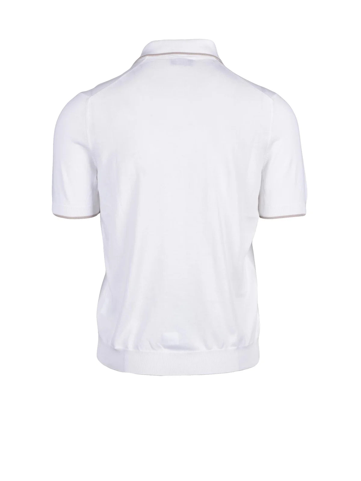 White Cotton Knit Polo
