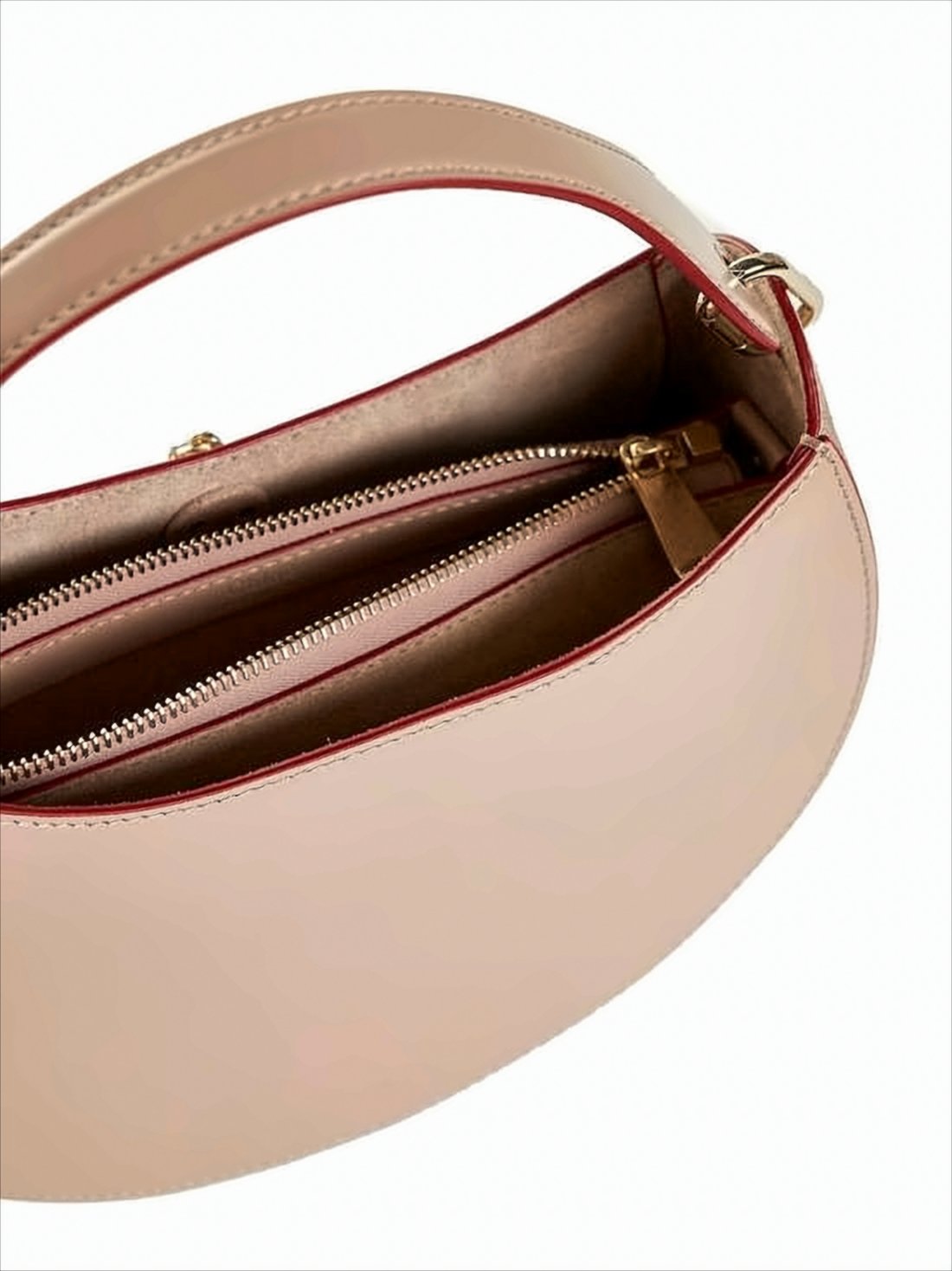 Crescent-Shaped Calf Leather Tote Bag