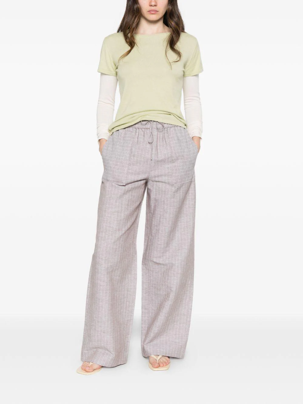 Wide-leg Pants with Elastic Waistband