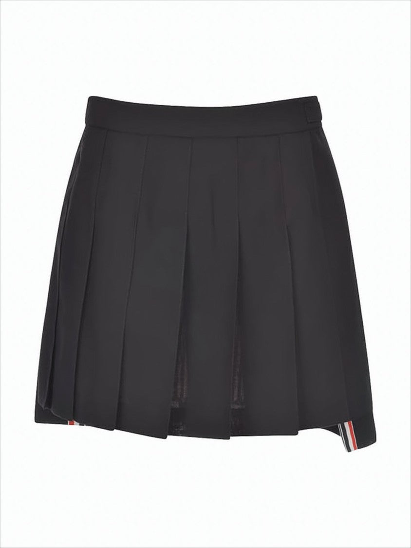 Pleated Mini Skirt with Structured Silhouette and Subtle Logo
