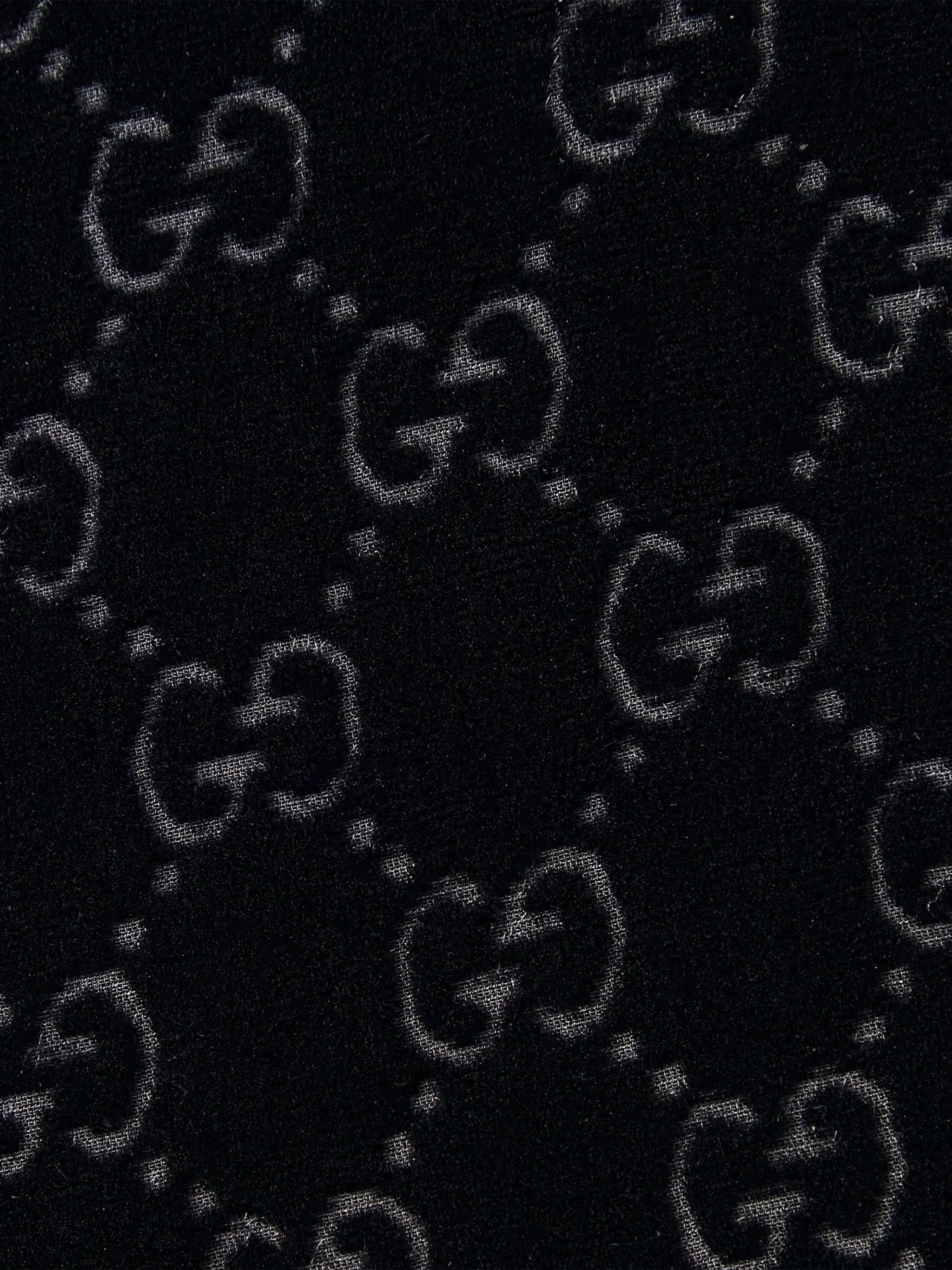 Black Cropped Velvet Monogrammed Shirt